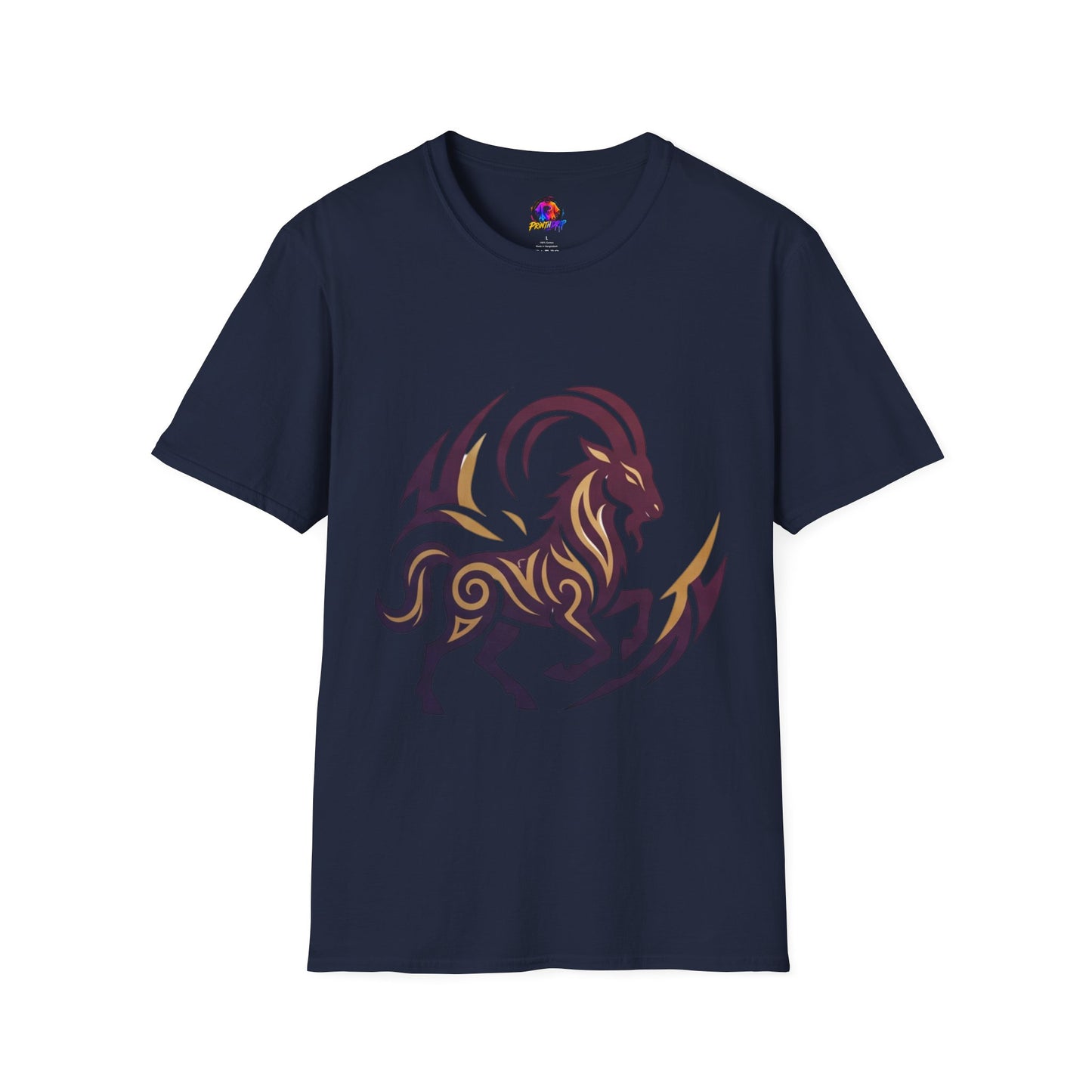 Goat Tribal Graphic T-Shirt — Bold Goat Illustration Tee