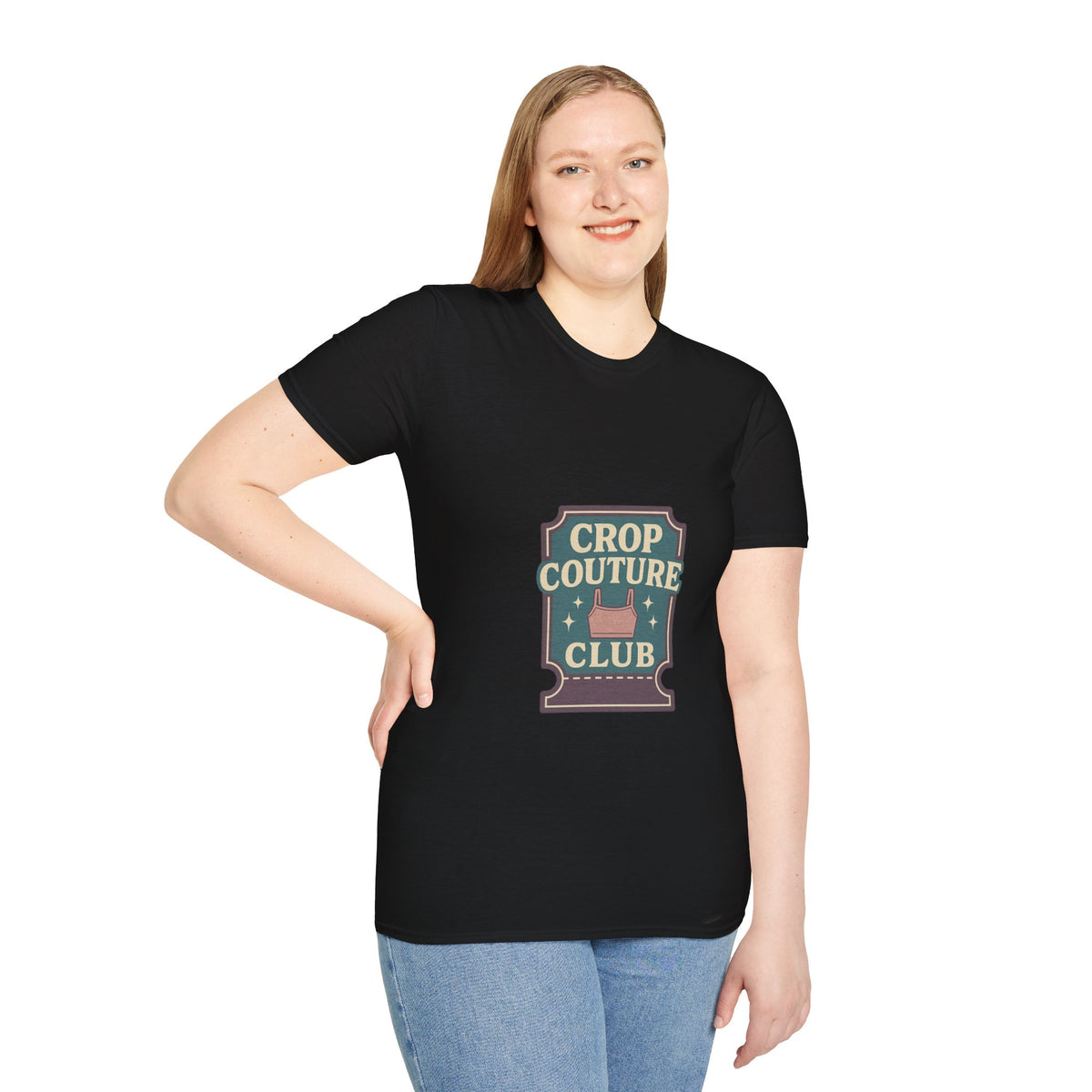 Crop Couture Club Retro Fashion Graphic Tee - Trending Now - October 2026