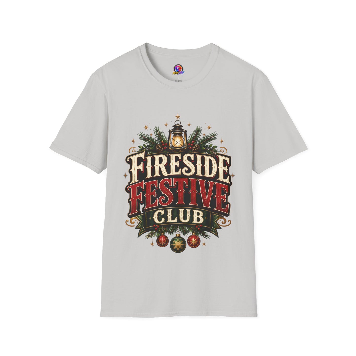 Fireside Festive Club T-Shirt — Cozy Holiday Lantern Graphic Tee