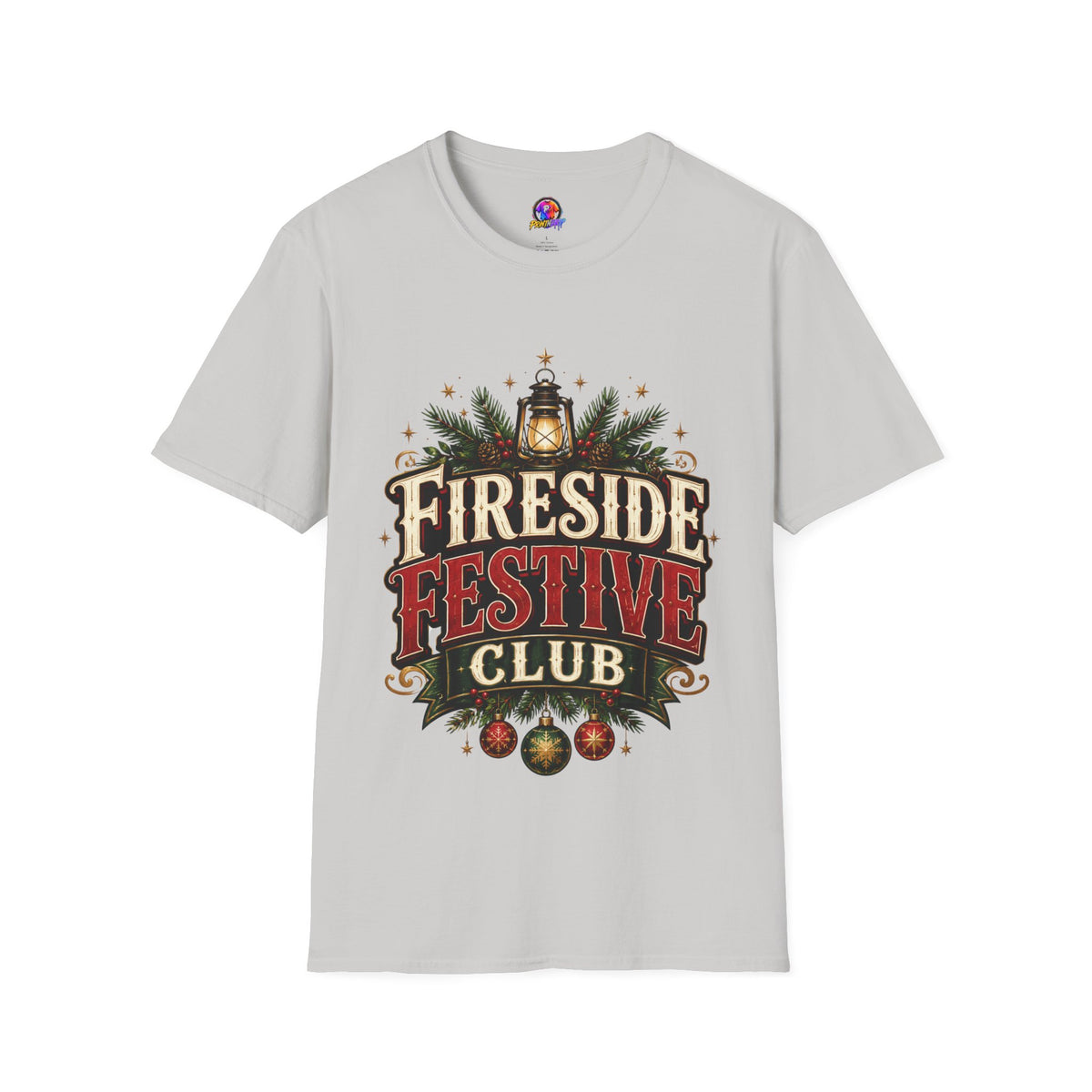 Fireside Festive Club T-Shirt — Cozy Holiday Lantern Graphic Tee