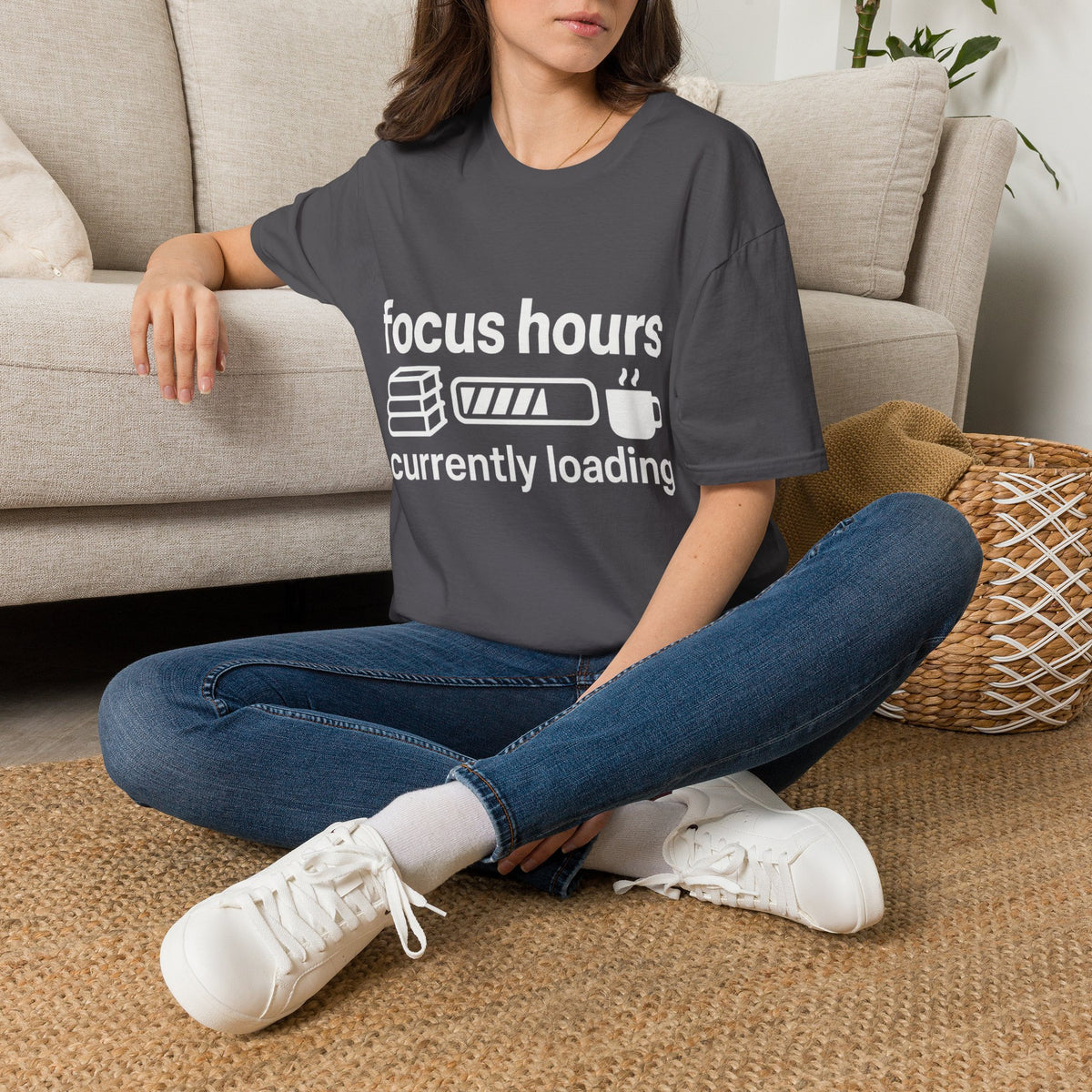 Focus Hours T-Shirt — "Focus Hours Currently Loading" Graphic Tee for Productivity & Remote Work - Trending Now - August 2026 Trends - Everyday T-Shirt