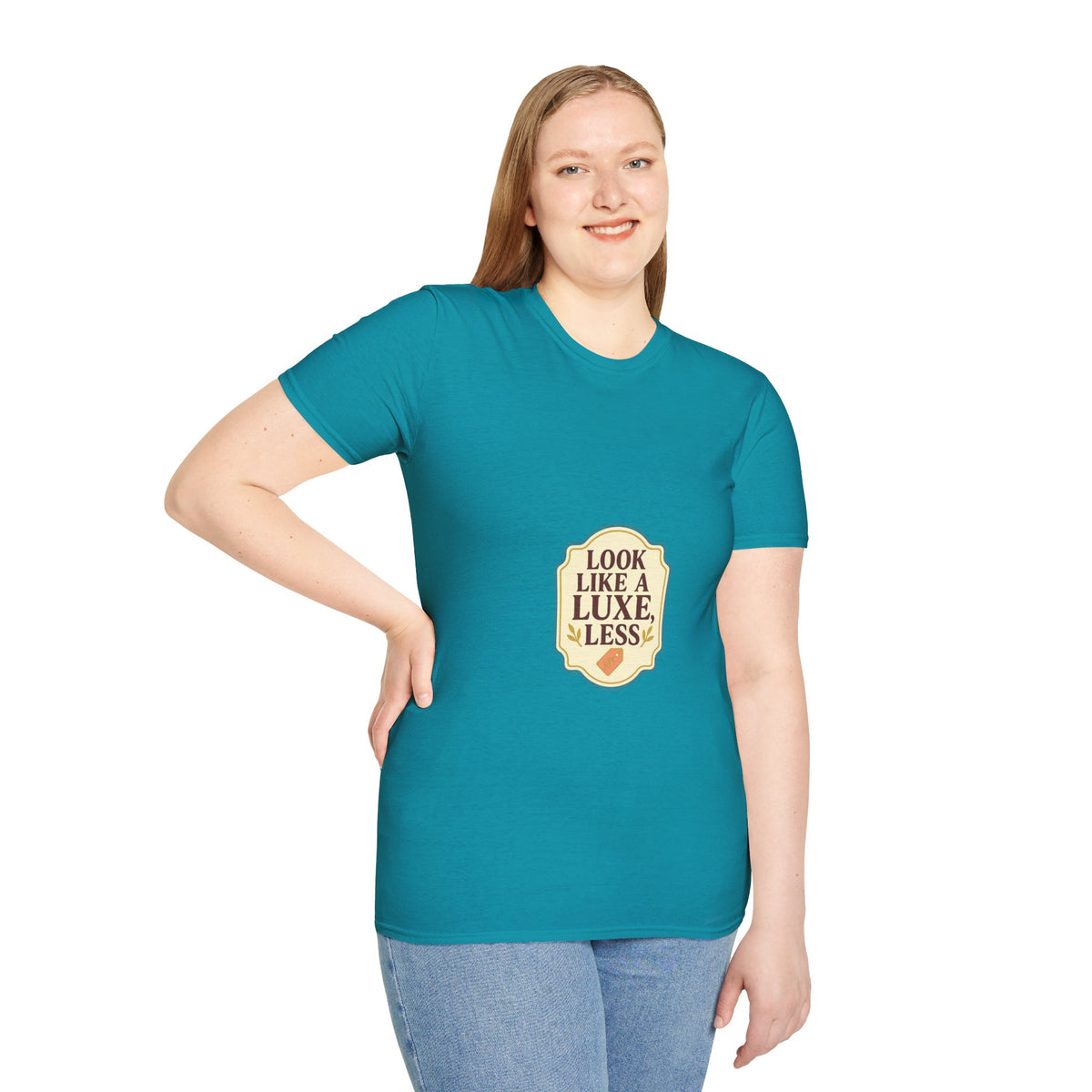 T-Shirt — "Look Like a Luxe Less" Retro Badge Graphic Tee - Trending Now - October 2026