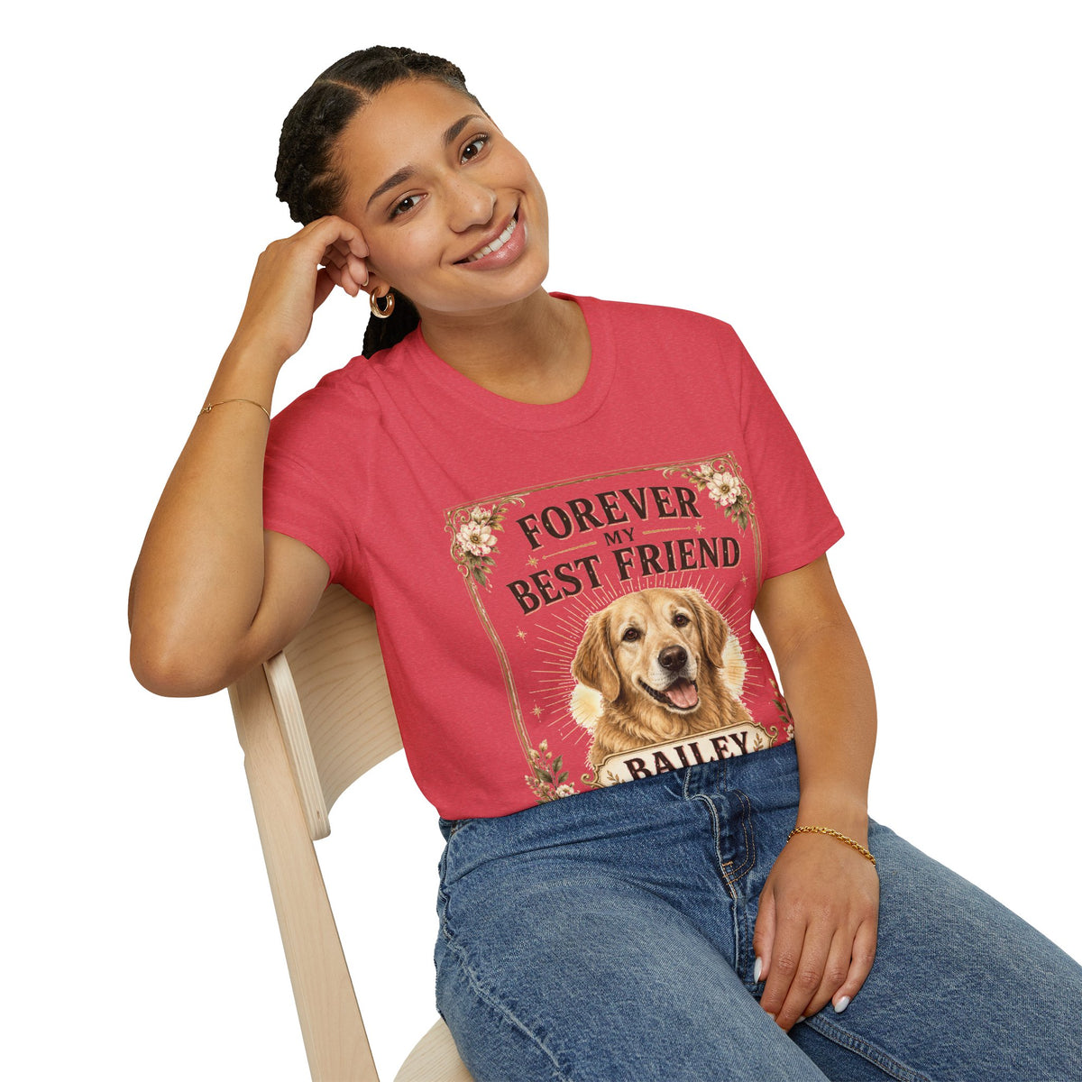 Forever My Best Friend Dog T-Shirt — Personalized Golden Retriever Tribute