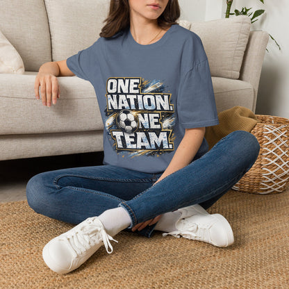 One Nation One Team Soccer T-Shirt — Supportive Fan Tee