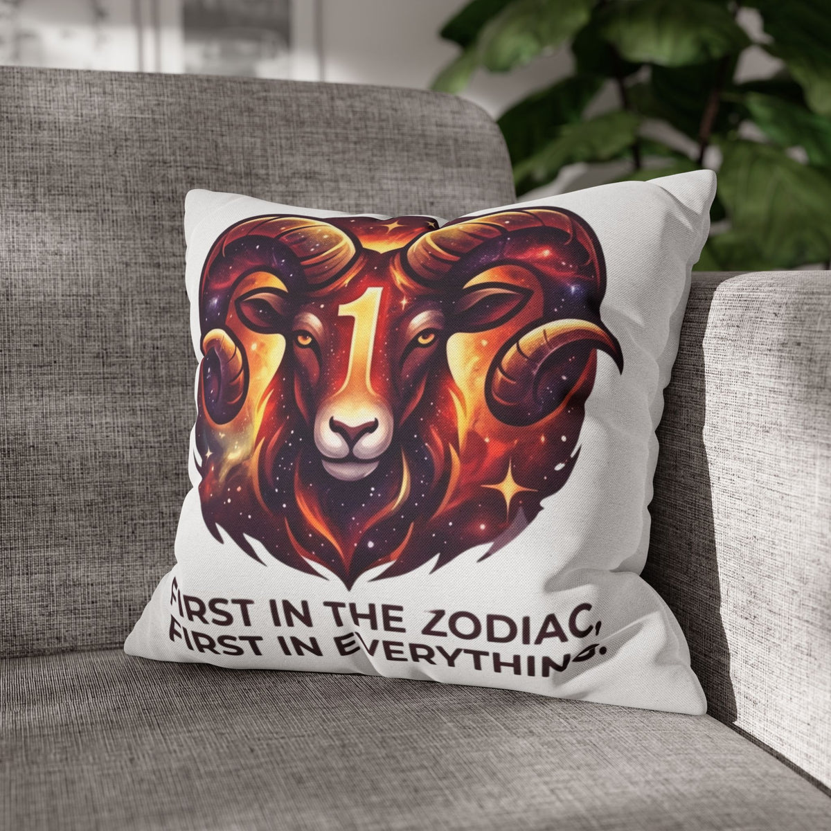 Aries Pillowcase Aries Zodiac Pillow — "First in the Zodiac, First in Everything" Decorative Throw Pillow