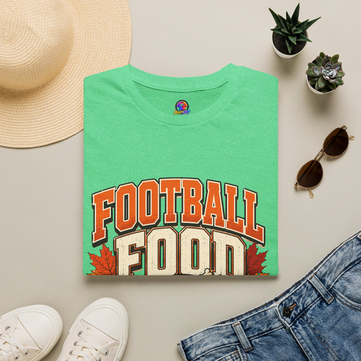 Thanksgiving T-Shirt Football Food Family T-Shirt — Thanksgiving Tailgate Tee for Fans