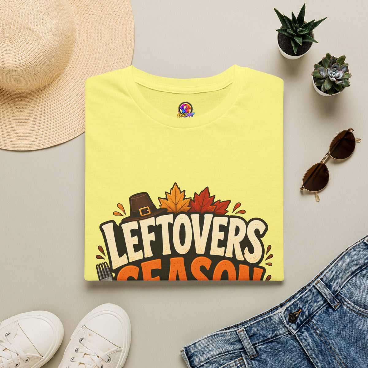 Thanksgiving T-Shirt Leftovers Season T-Shirt — Funny Thanksgiving Turkey & Pie Graphic Tee