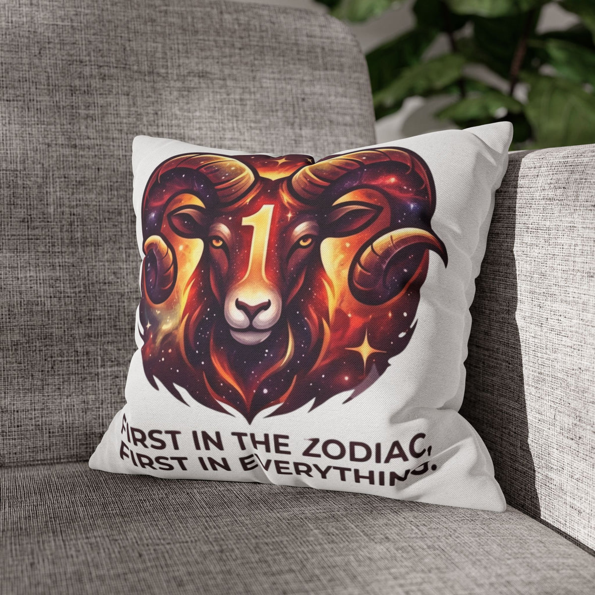 Aries Pillowcase Aries Zodiac Pillow — "First in the Zodiac, First in Everything" Decorative Throw Pillow