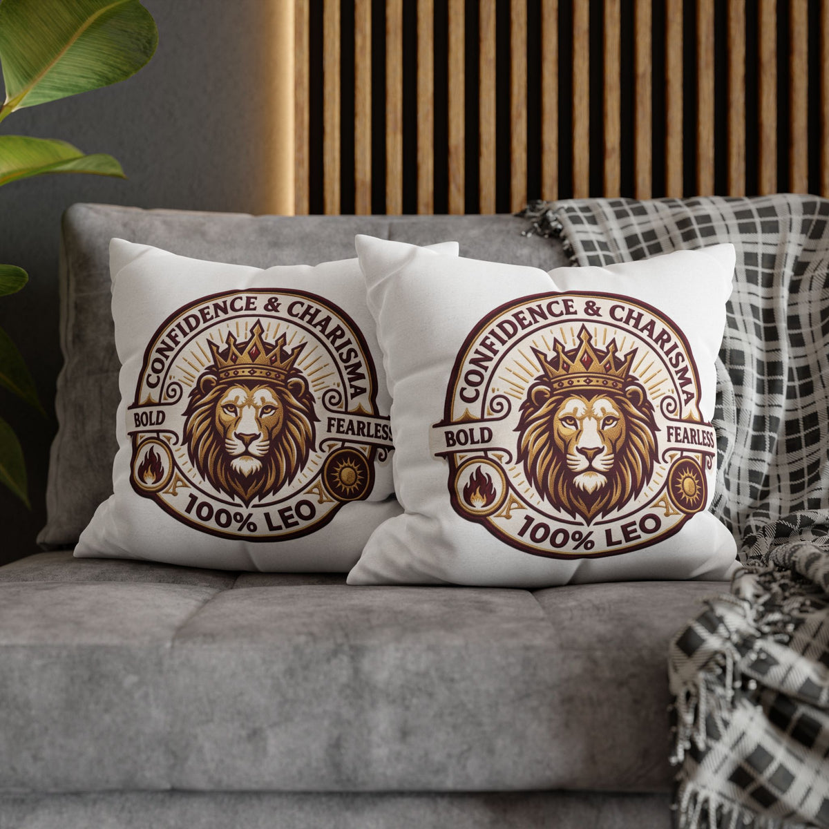 Leo Zodiac Confidence And Charisma Spun Polyester Square Pillowcase