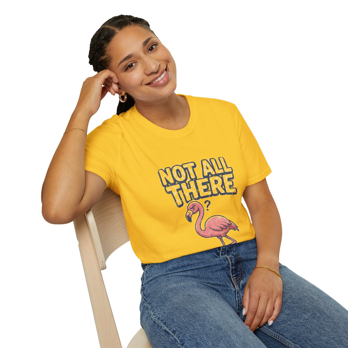 Funny And Witty Not All There Flamingo T-Shirt — Funny Quirky Graphic Tee