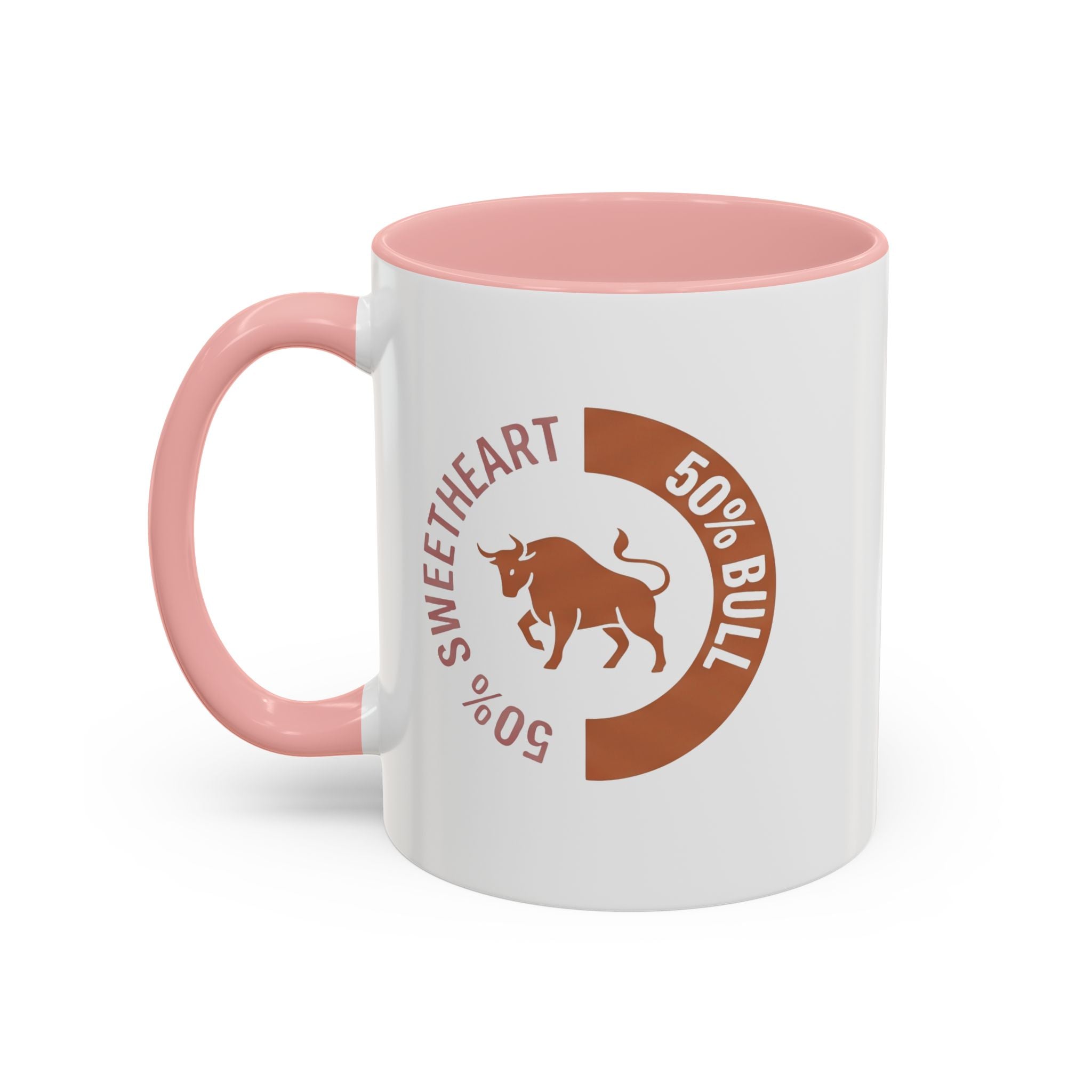 Coffee Mug – "50% Sweetheart 50% Bull" Accent Ceramic Mug