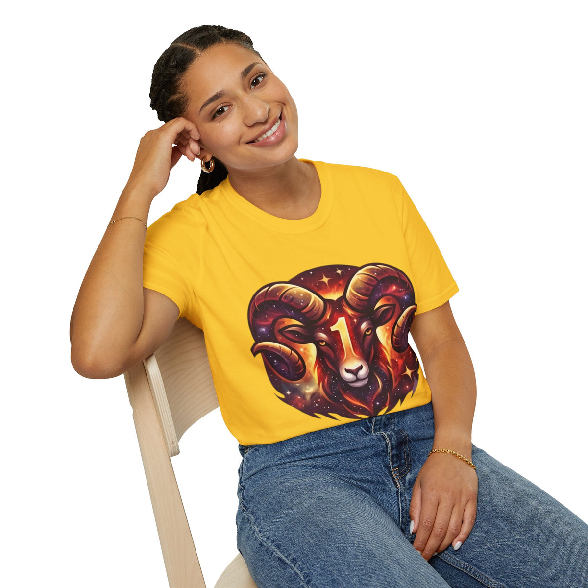 Aries Zodiac Ram Graphic T-Shirt — 'First in the Zodiac' Astrology Tee