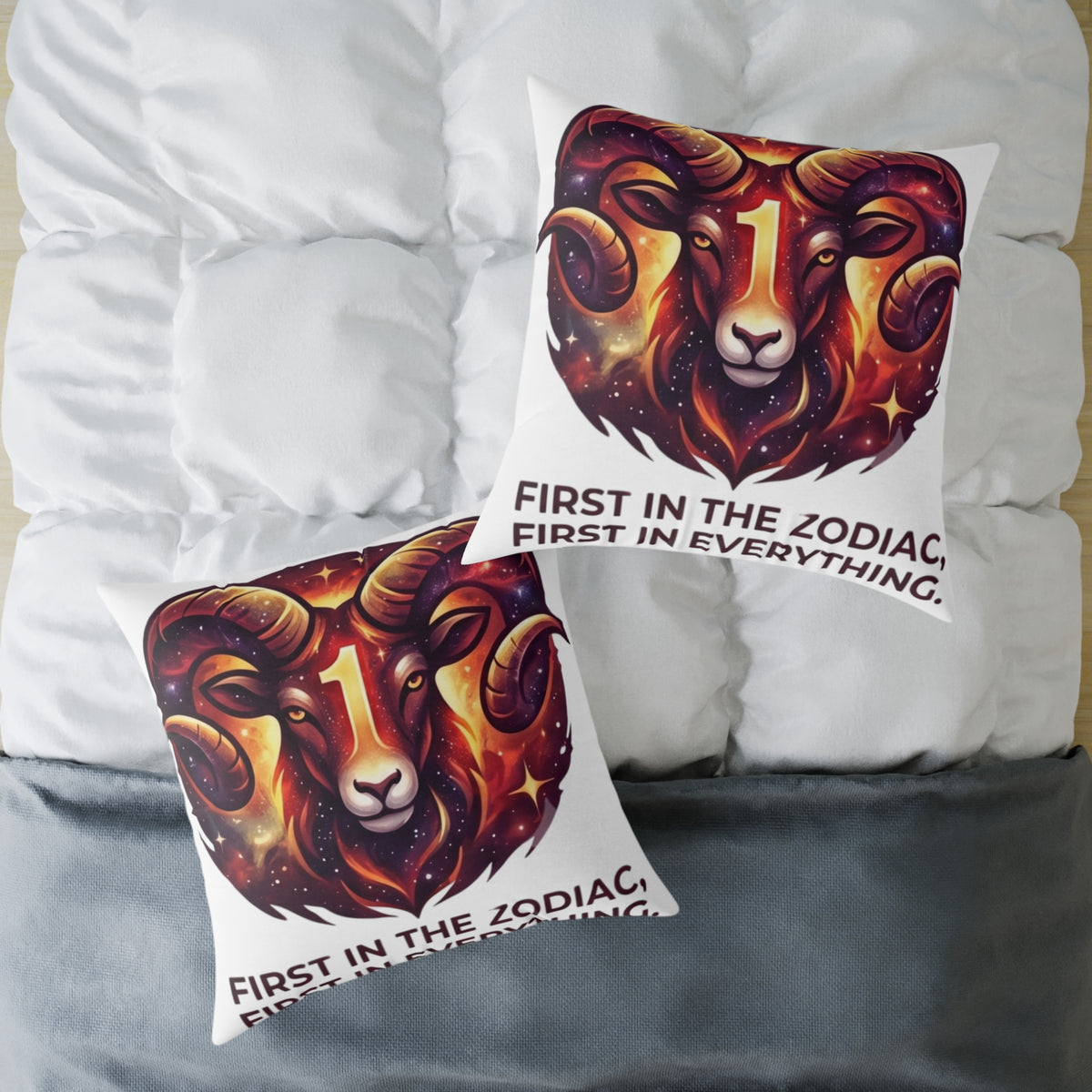 Aries Zodiac Pillow First In The Zodiac First In Everything Square Poly Canvas Pillow