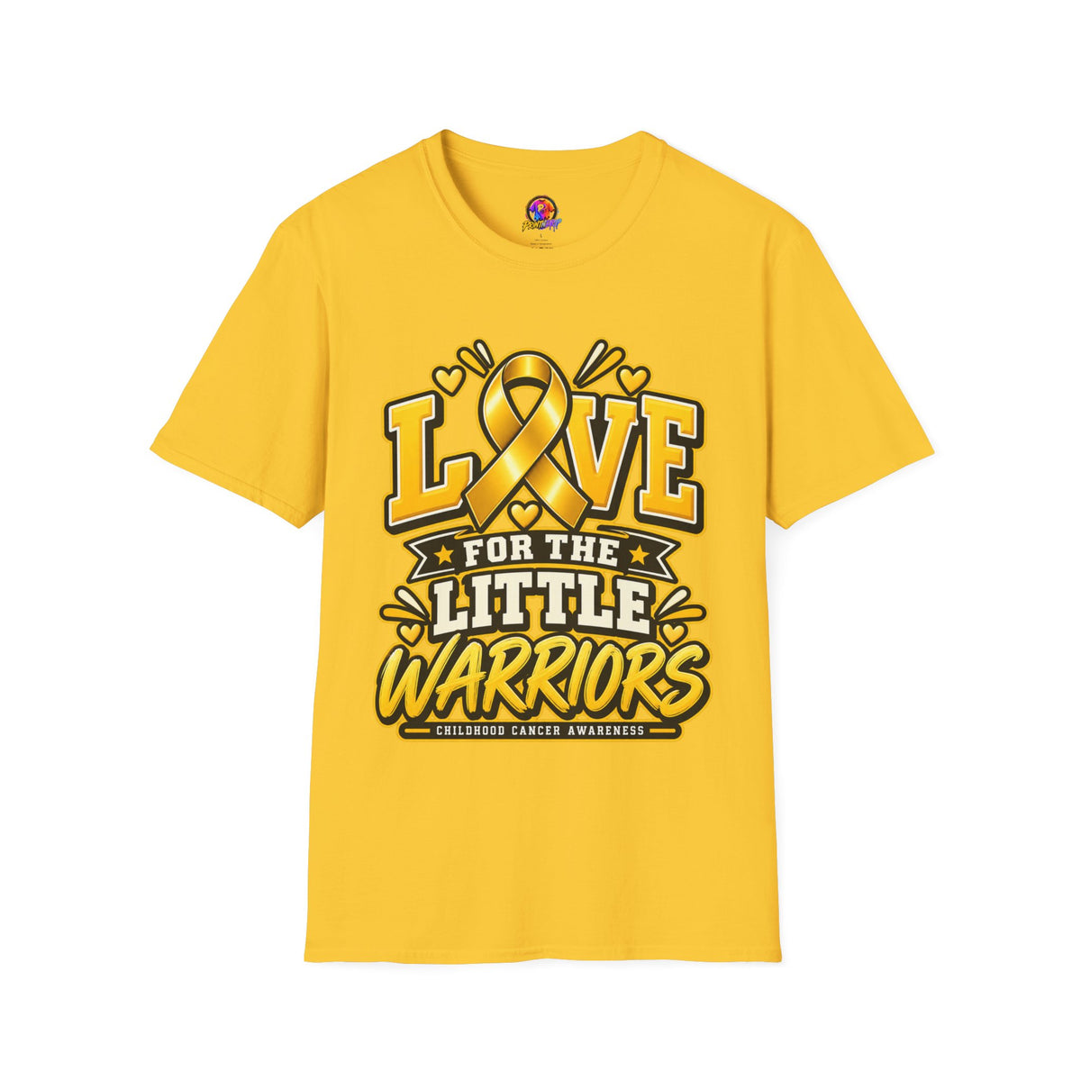 Childhood Cancer Awareness T-Shirt — "Love for the Little Warriors" Yellow Ribbon