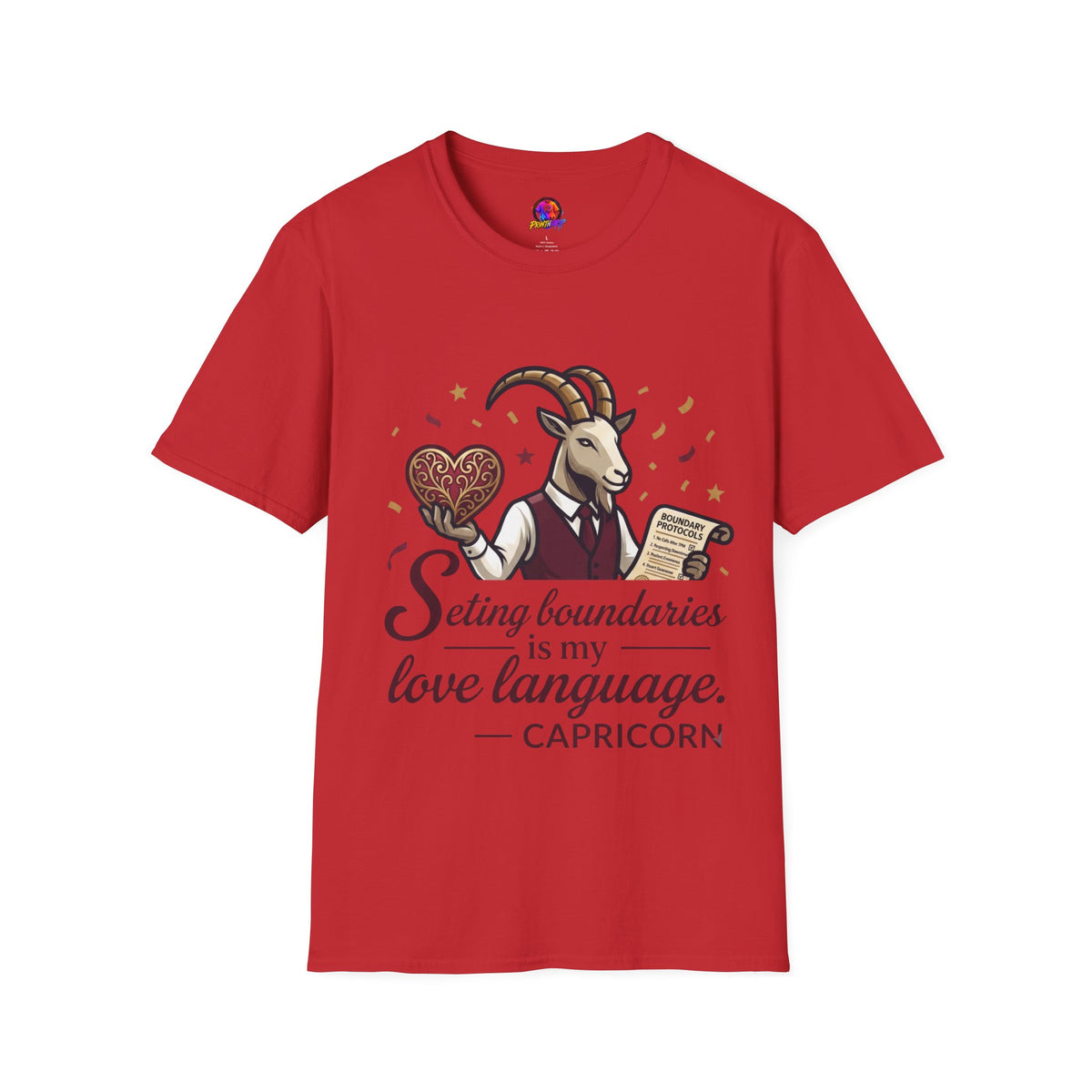Capricorn T-Shirt — "Setting Boundaries is My Love Language" Zodiac Goat Tee