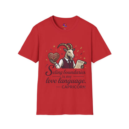 Capricorn T-Shirt — "Setting Boundaries is My Love Language" Zodiac Goat Tee