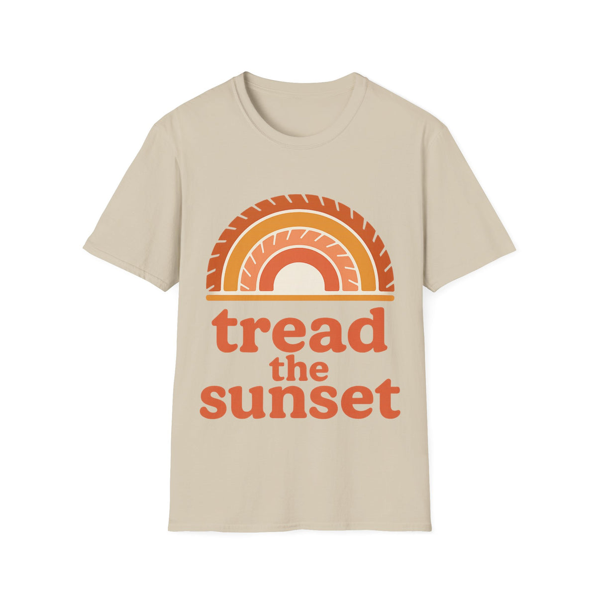 Tread The Sunset Boho Rainbow T-Shirt, Retro Wanderlust Hiking Outdoor Graphic Tee - Trending Now - September 2026