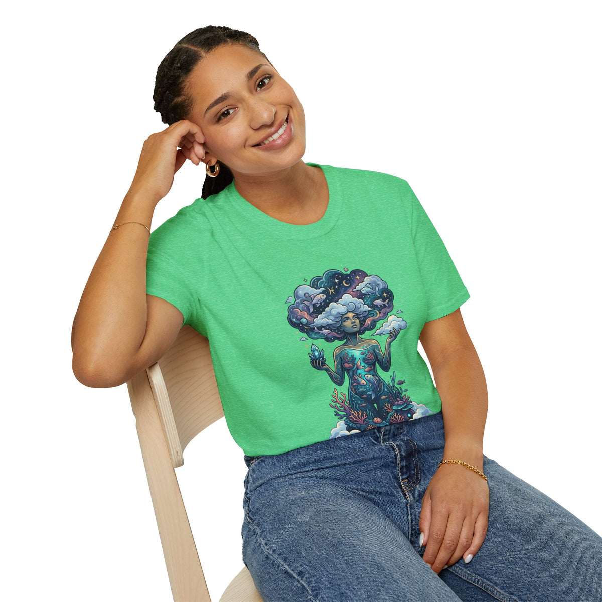 Dreamscape Goddess T-Shirt — 'Head in the Clouds' Surreal Art Tee