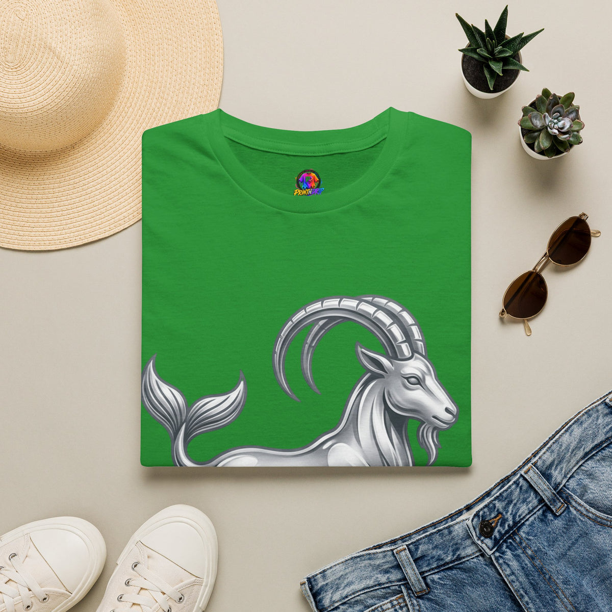 Capricorn Goat Zodiac T-Shirt — Mythical Sea-Goat Horoscope Tee