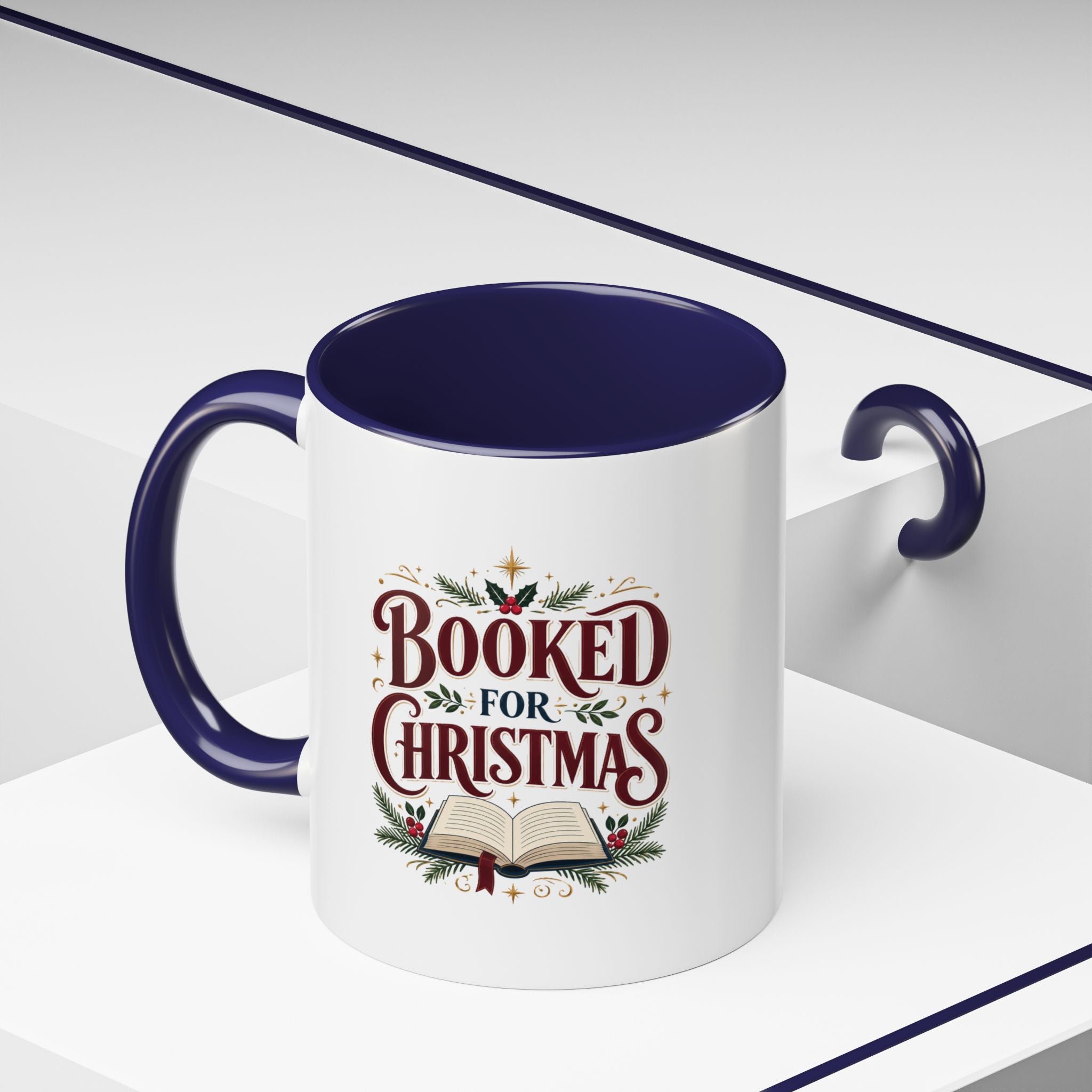 Christmas Booked for Christmas Coffee Mug — Holiday Book Lover Accent Mug