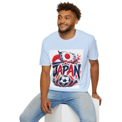 Japan Soccer T-Shirt — Japanese Flag & Cherry Blossom Football Graphic
