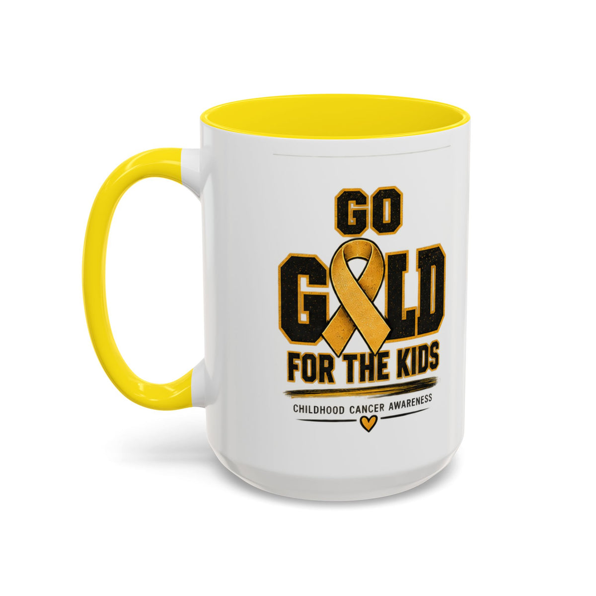 Go Gold For The Kids Accent Coffee Mug — Childhood Cancer Awareness 11/15oz