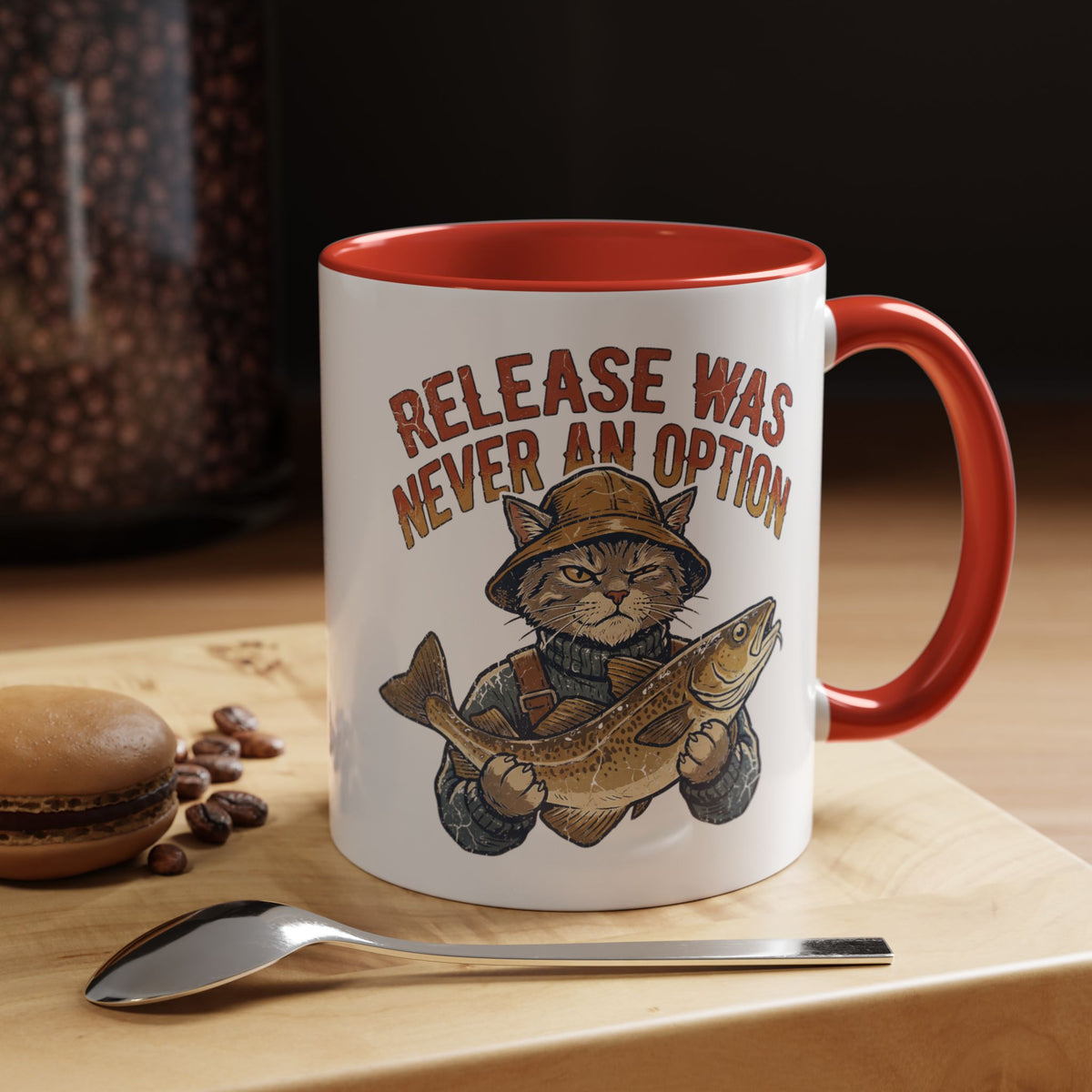 "Release Was Never An Option" Funny And Witty Accent Coffee Mug (11, 15oz)