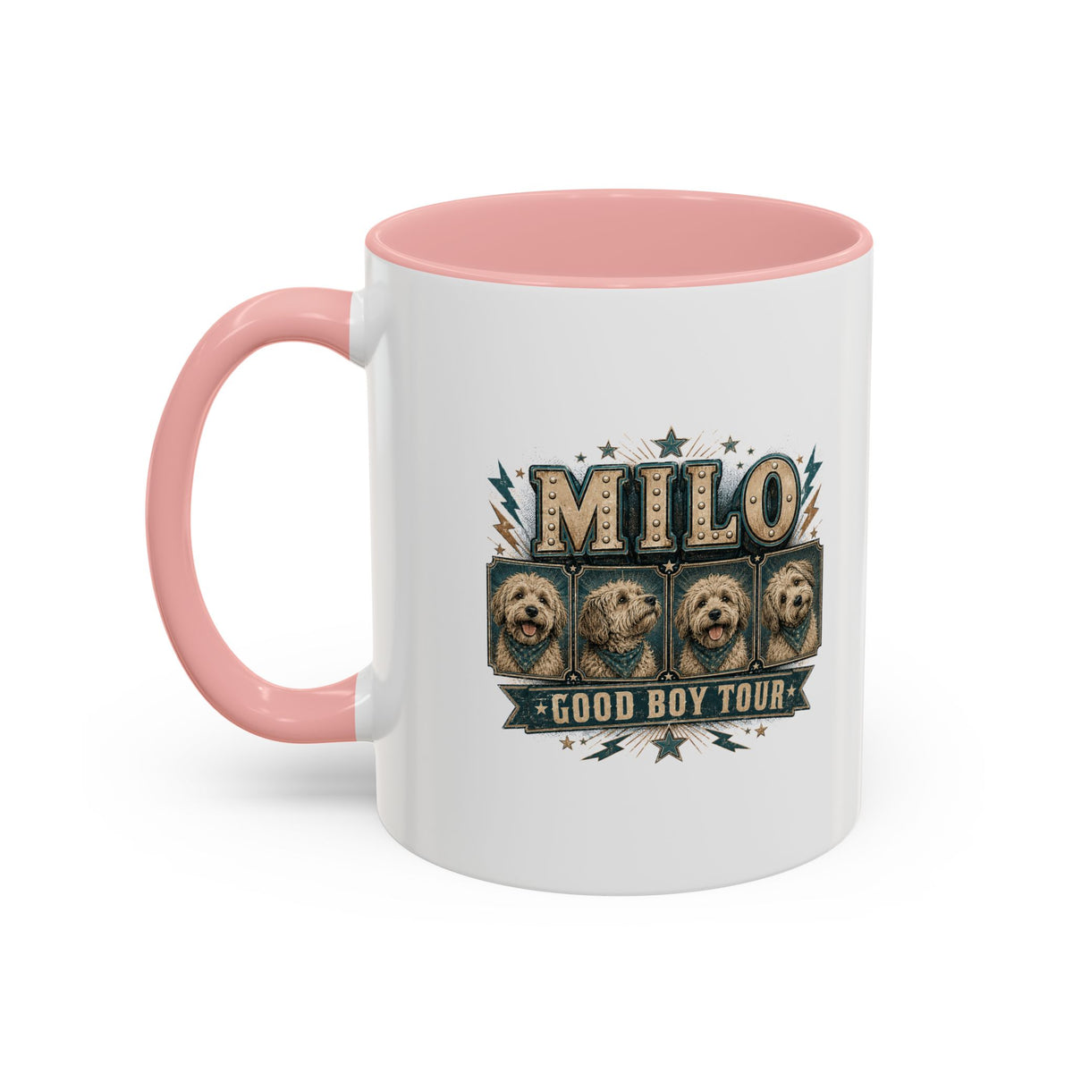 Milo Bailey Dog Dad Mom Milo 'Good Boy Tour' Accent Coffee Mug — Personalized Dog Lover Gift