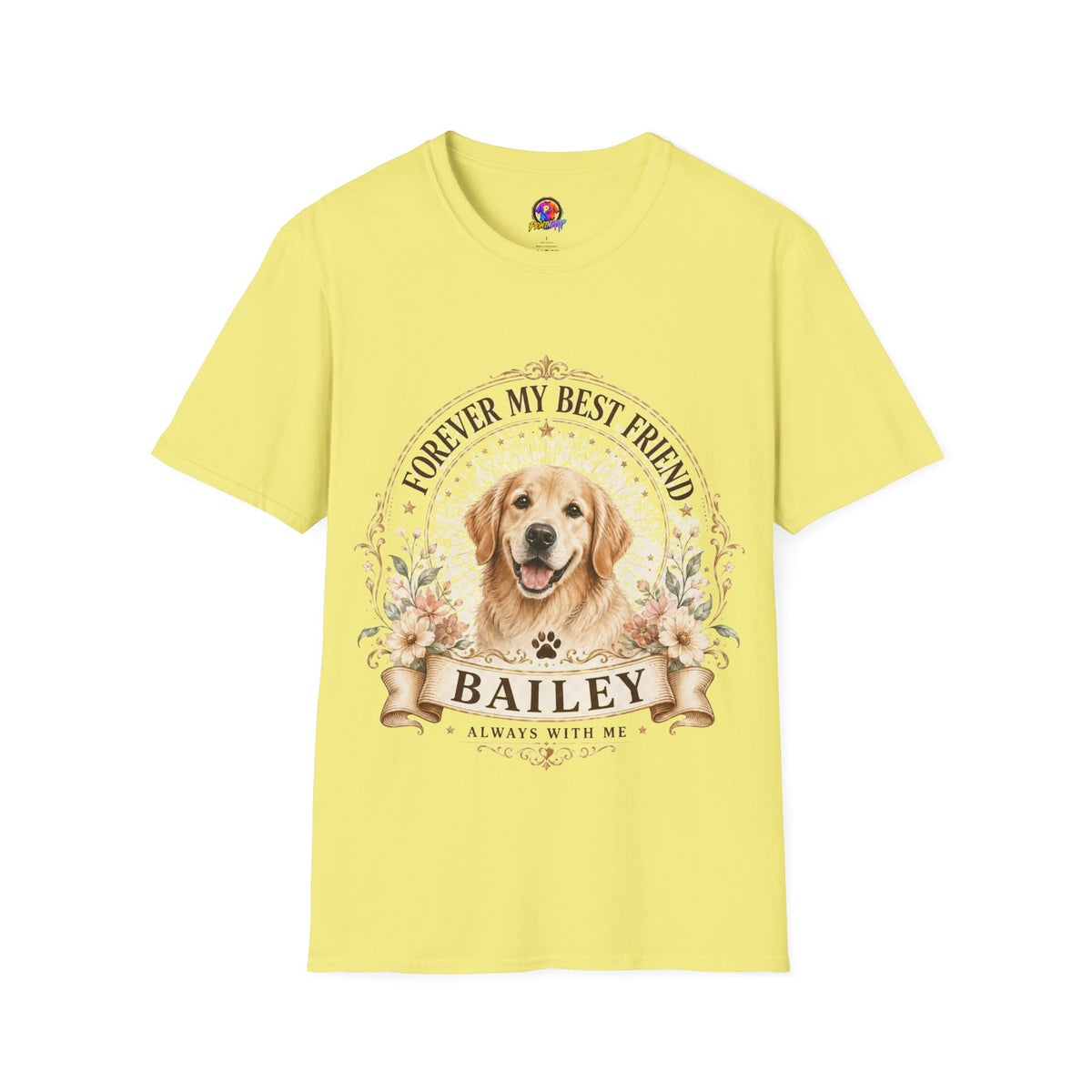 Forever My Best Friend Dog T-Shirt — Personalized Pet Name Golden Retriever Tee