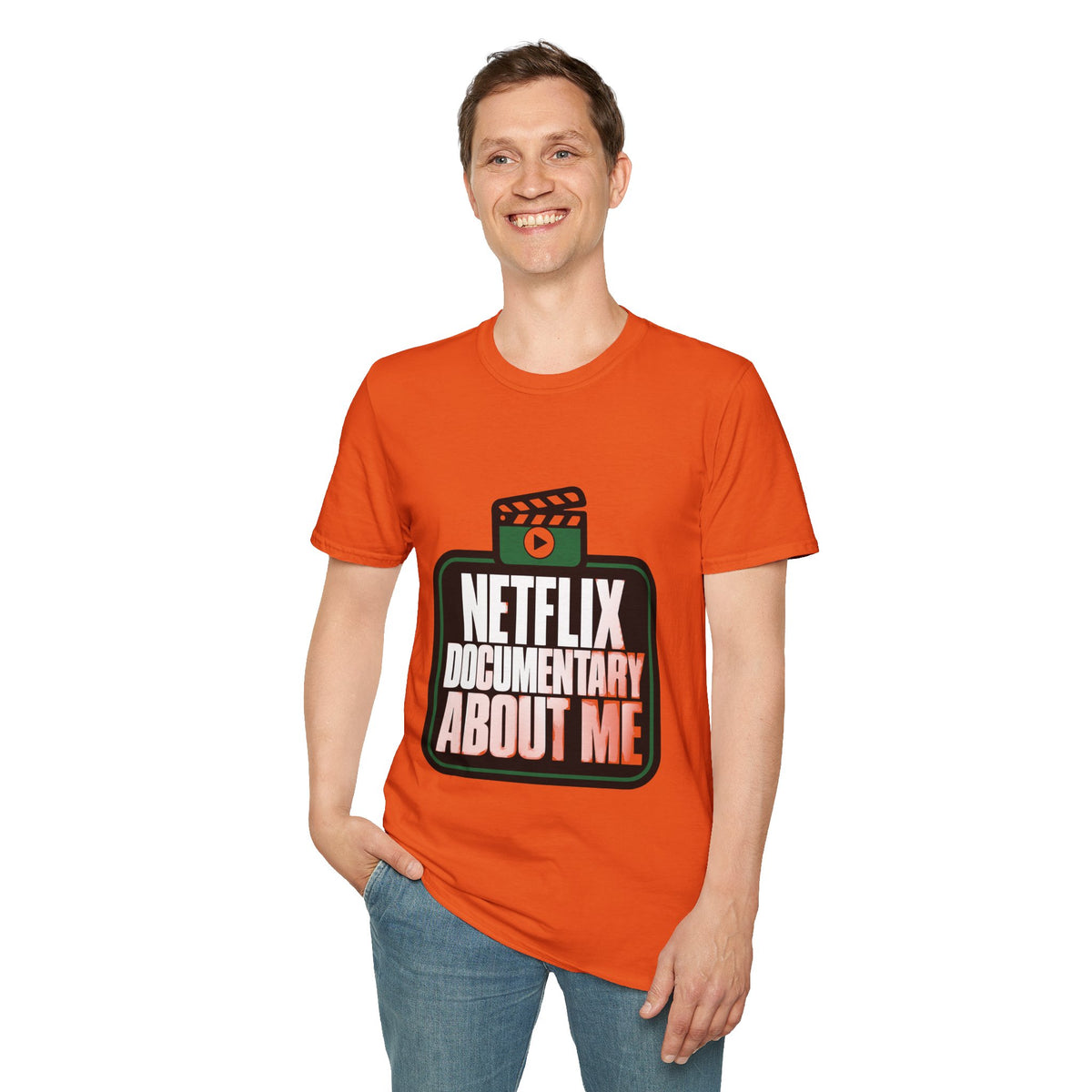 Netflix Documentary About Me Green Block Badge T-Shirt - Funny Sarcastic Pop Culture Tee - Trending Now - September 2026