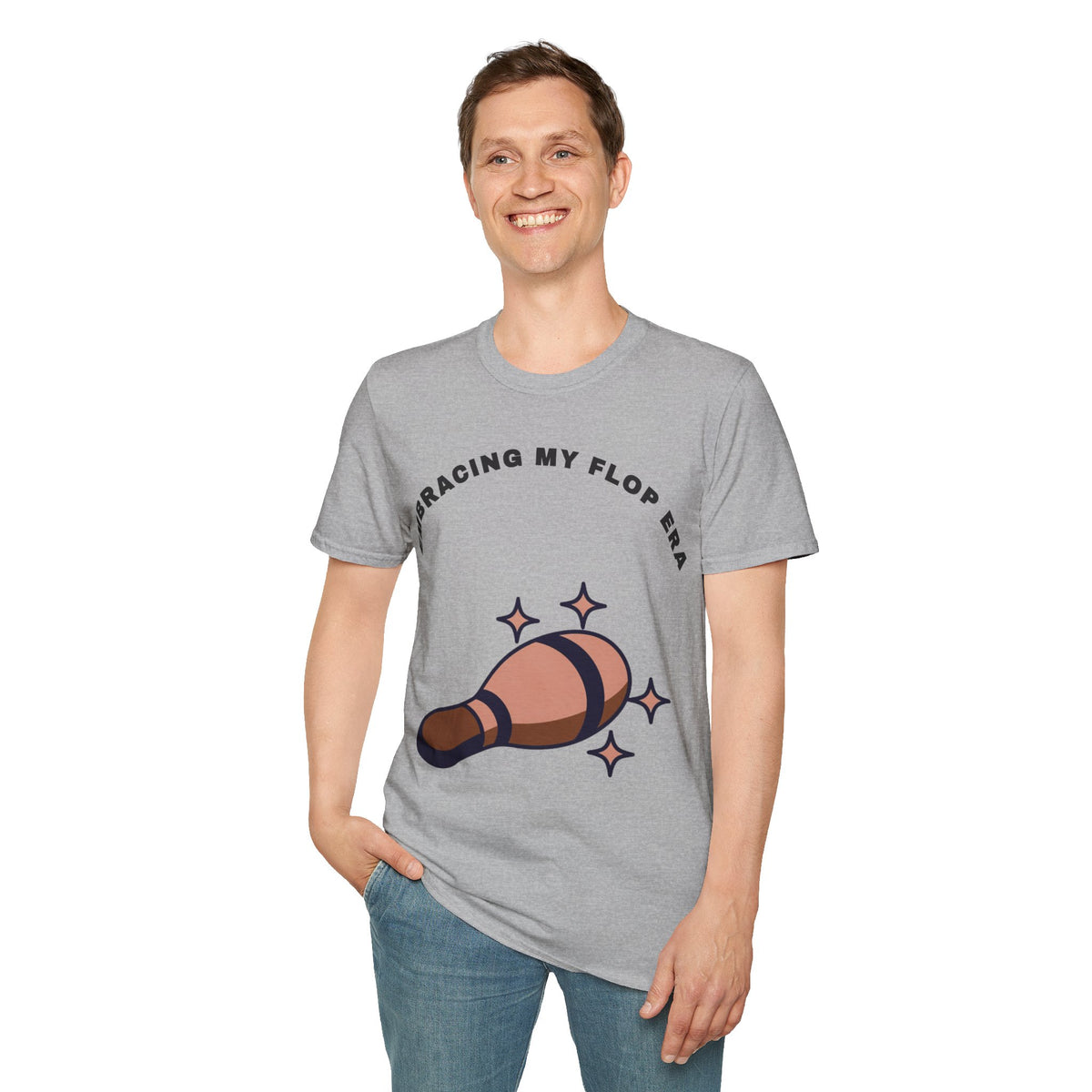 T-Shirt — "Embracing My Flop Era" Funny Self-Love Graphic Tee (Bowling Pin Design) - Trending Now - September 2026