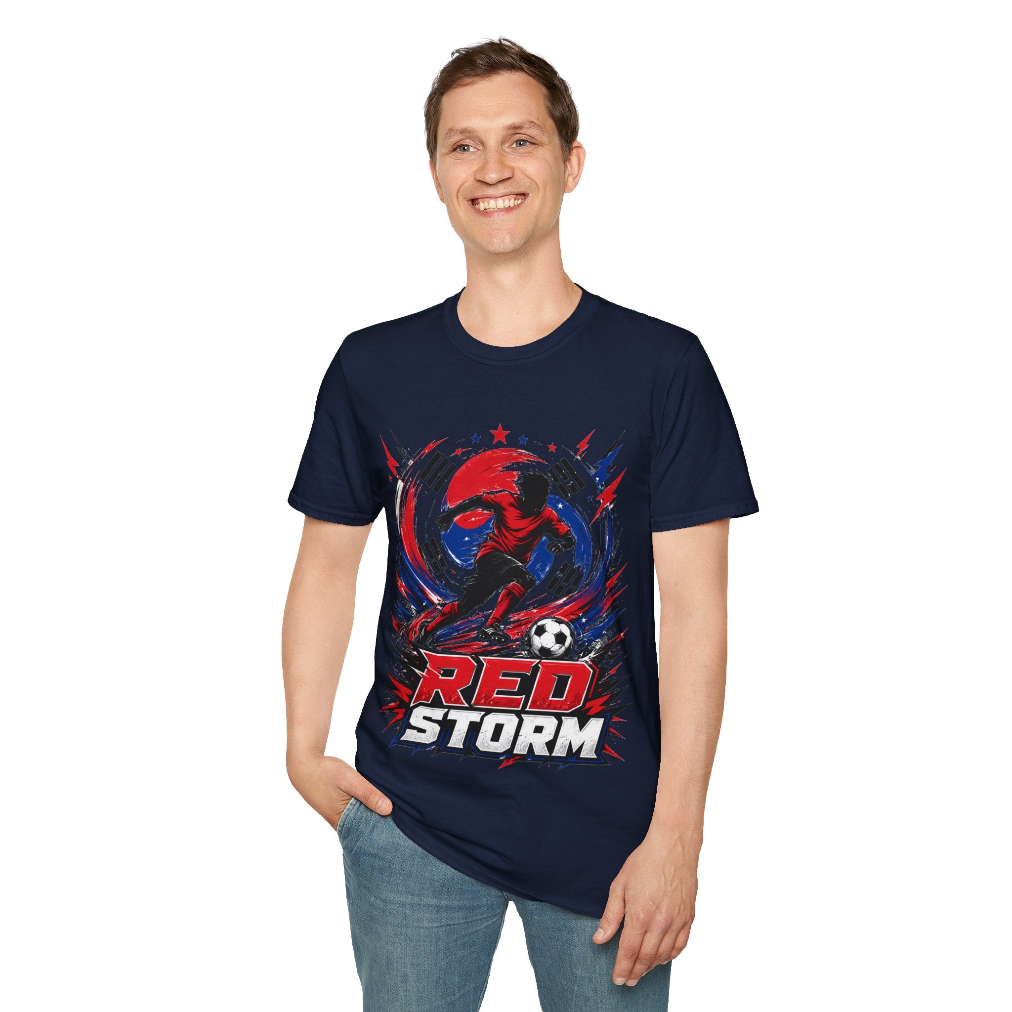 South Korea Red Storm Soccer T-Shirt — Dynamic Player Graphic Tee