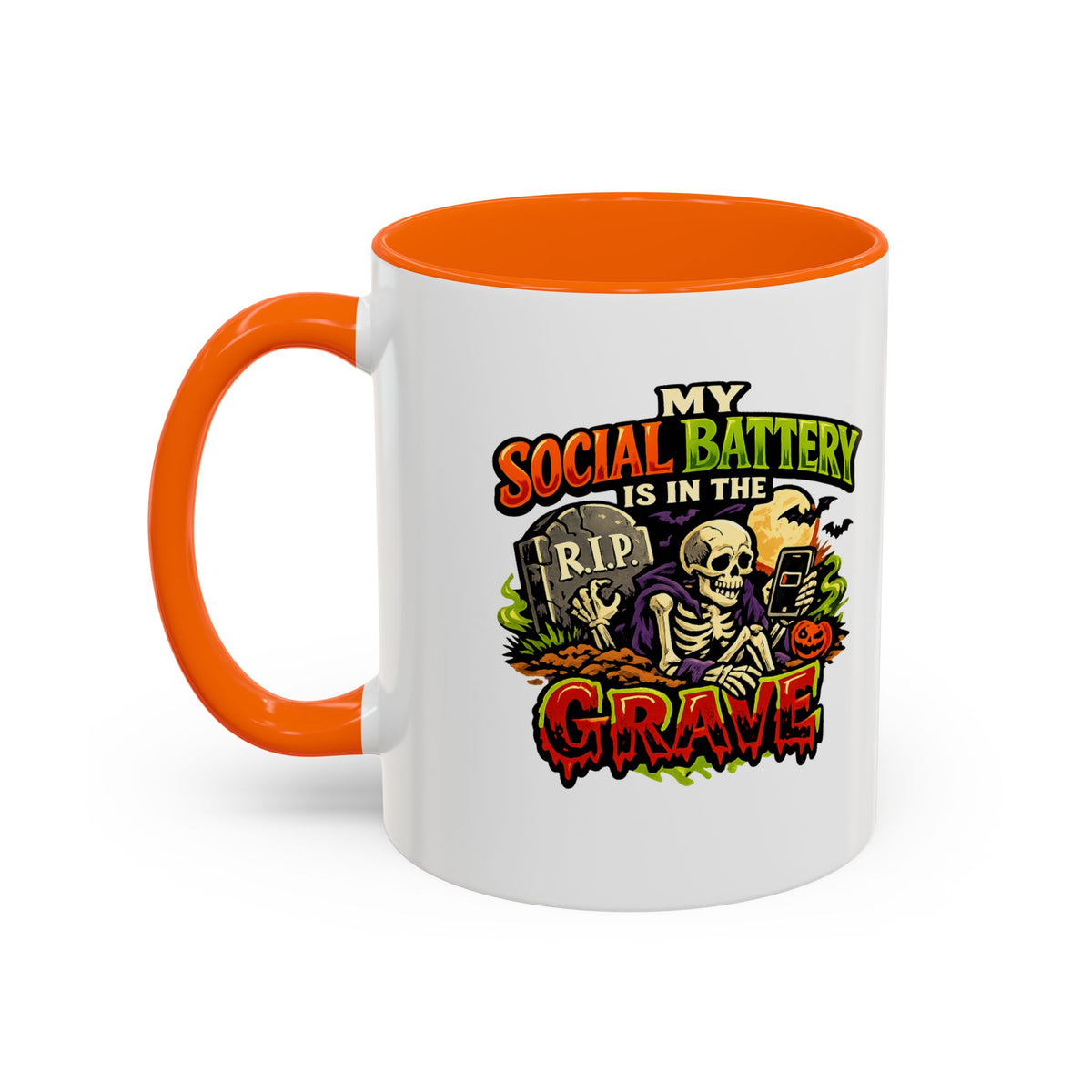 Halloween  Social Battery Is Low Accent Coffee Mug