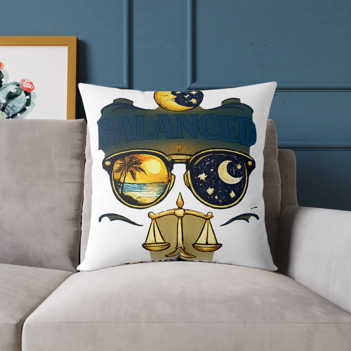 Libra Zodiac Balance But Not Basic Square Poly Canvas Pillow