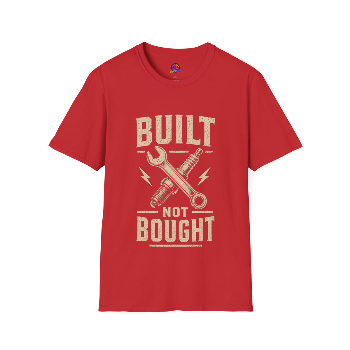 Built Not Bought T-Shirt — Vintage Mechanic DIY Garage Tee