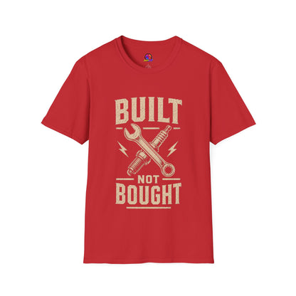 Built Not Bought T-Shirt — Vintage Mechanic DIY Garage Tee