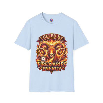 Fueled By Fire & Aries Energy T-Shirt — Zodiac Ram Graphic Tee