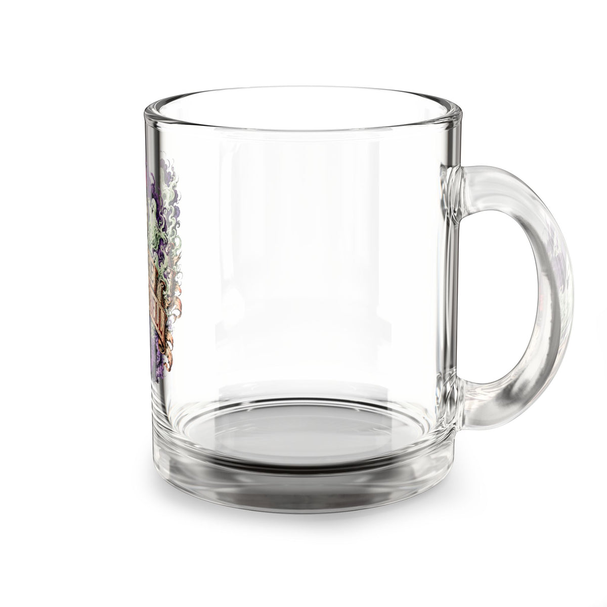 Halloween Glass Mug 10 oz  Beware the Midnight Bell Glass Mug — 10oz Gothic Clock Coffee Cup