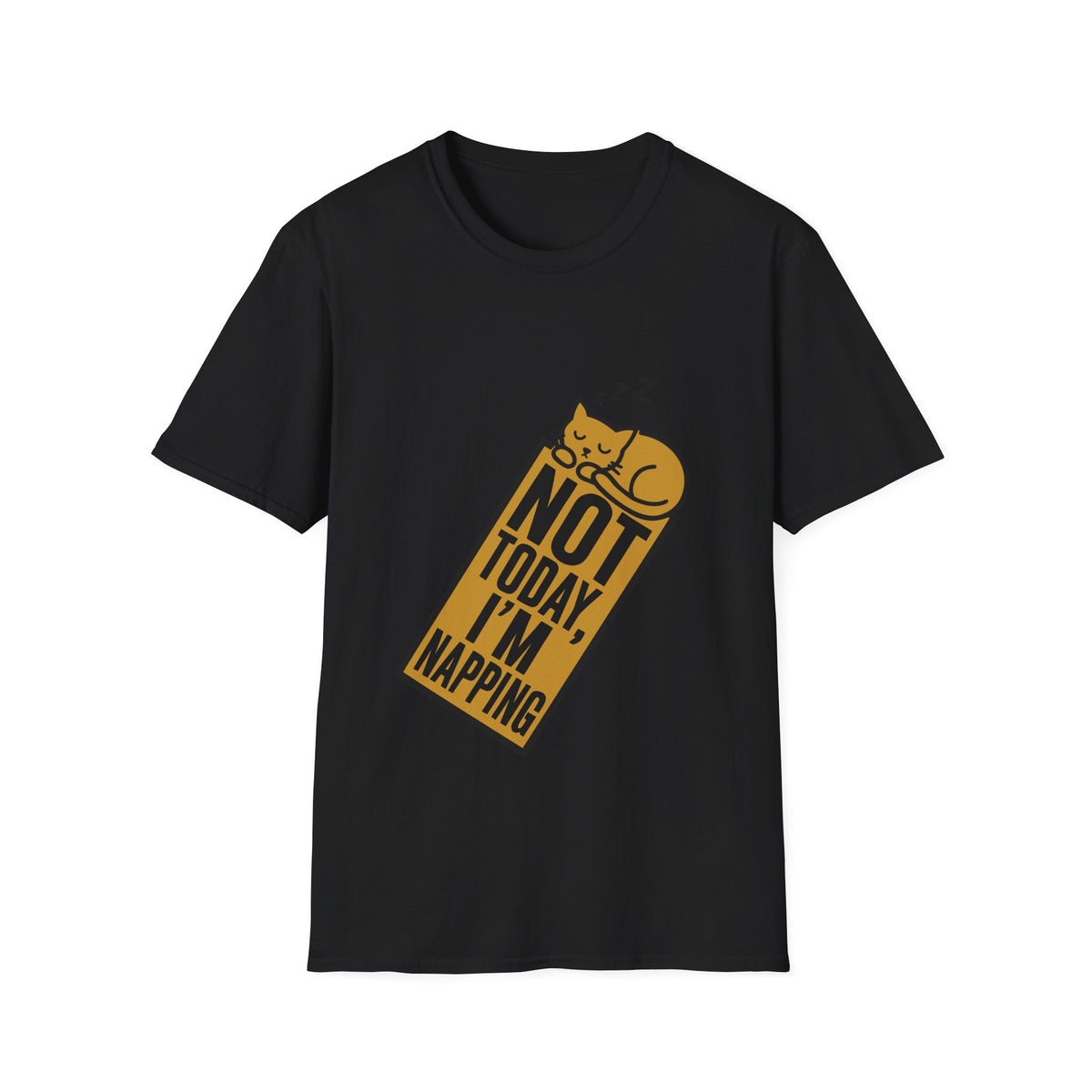 Not Today I'm Napping Orange Cat Tee - Funny Sleeping Kitten Block Graphic T-Shirt - Trending Now - September 2026