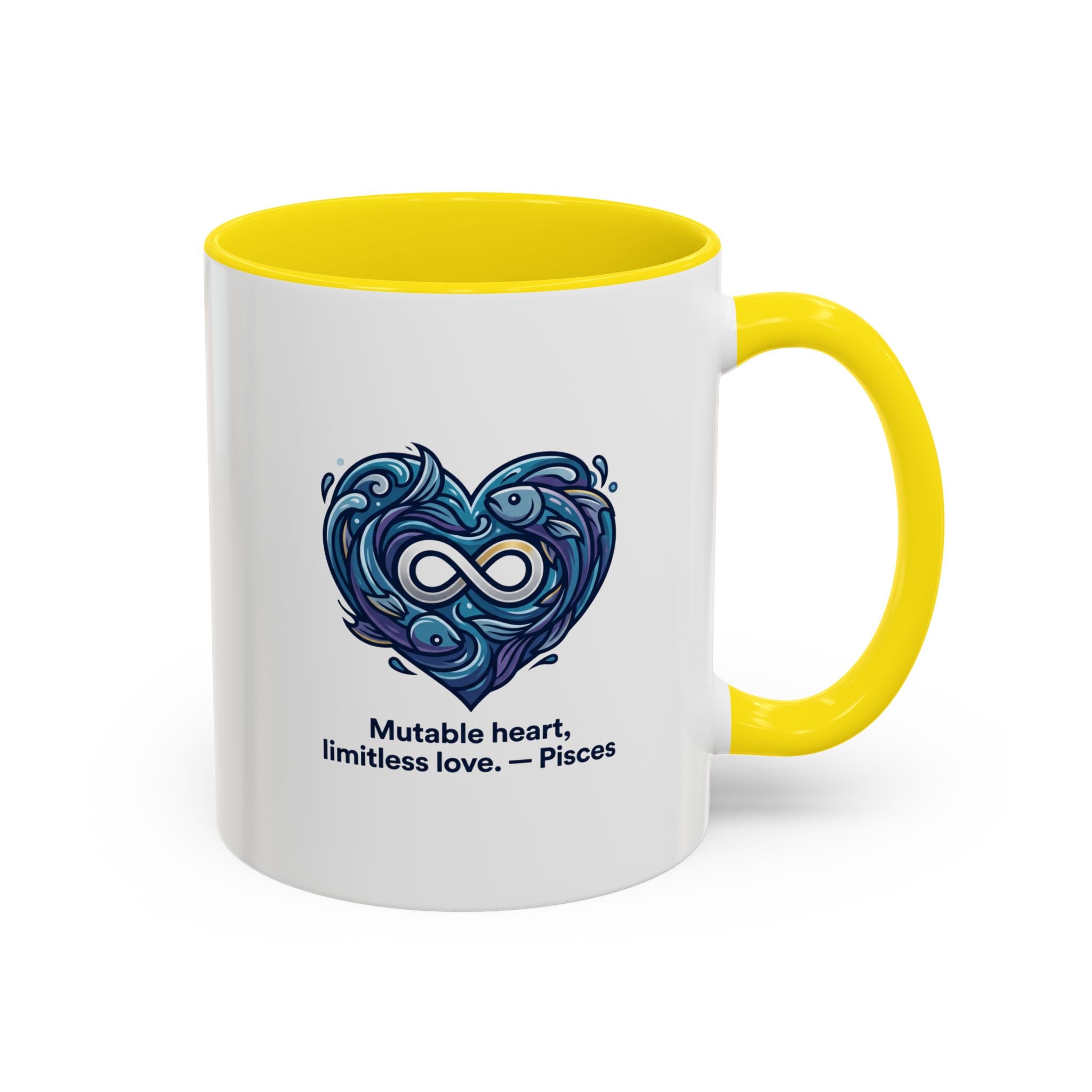 Pisces Heart Coffee Mug — "Mutable heart, limitless love" Zodiac Gift