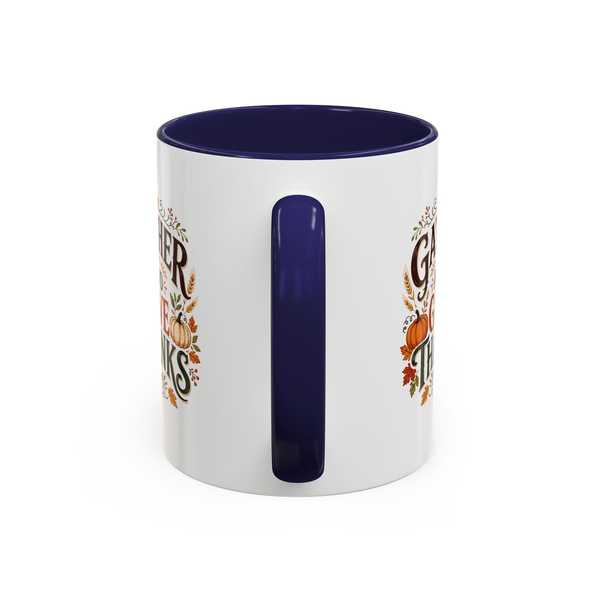 Thanksgiving Mug Gather and Give Thanks Coffee Mug — Thanksgiving Accent Mug
