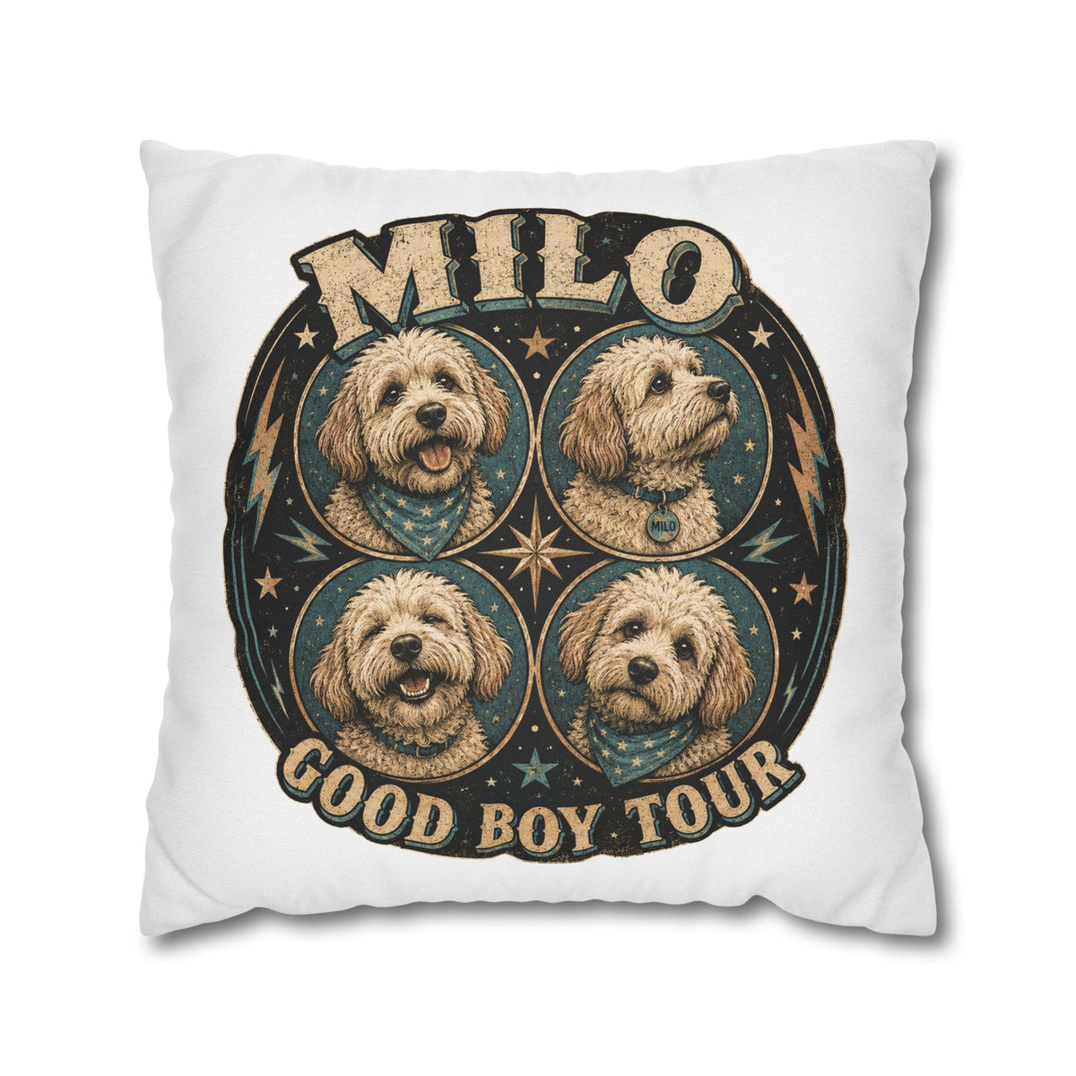 Milo "Good Boy Tour" Decorative Pillowcase Milo Bailey Dog Dad Mom