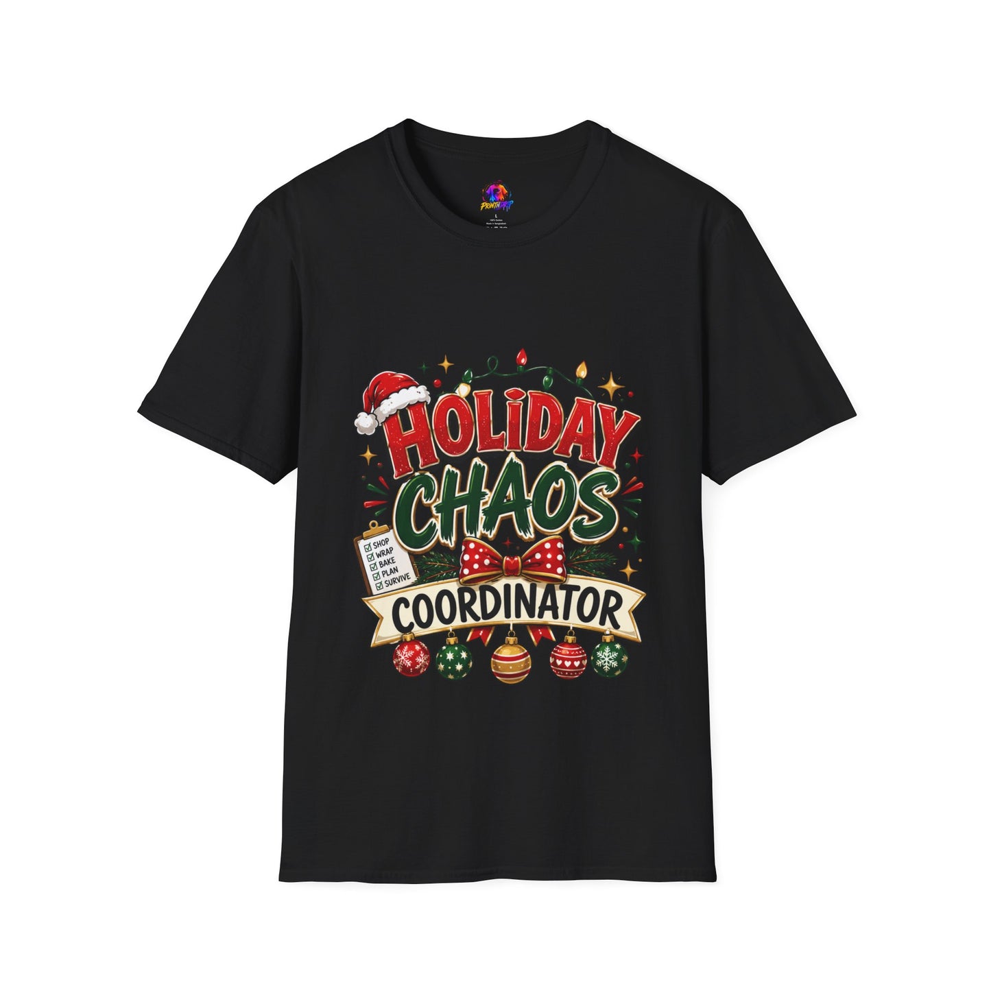 Holiday Chaos Coordinator T-Shirt — Funny Christmas Crew Tee