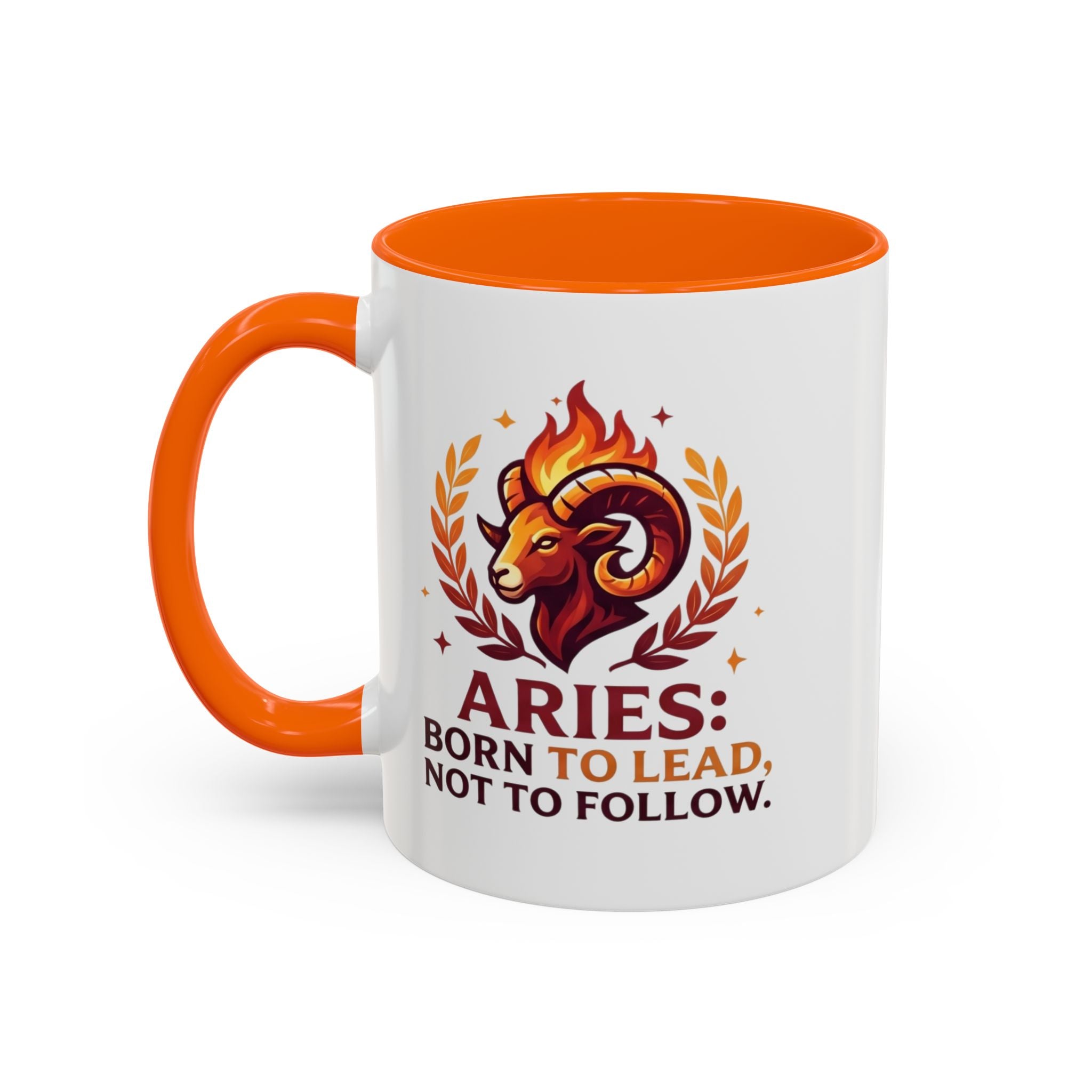 Aries Coffee Mug — "Aries: Born to Lead, Not to Follow" Zodiac Astrology Gift