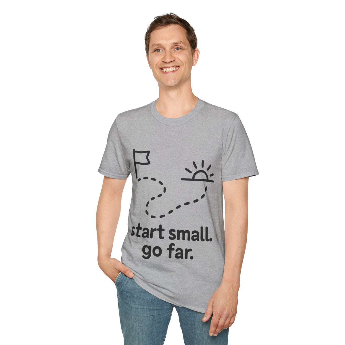Start Small Go Far Minimalist Trail T-Shirt, Inspirational Hiking Path Graphic Tee - Trending Now - September 2026