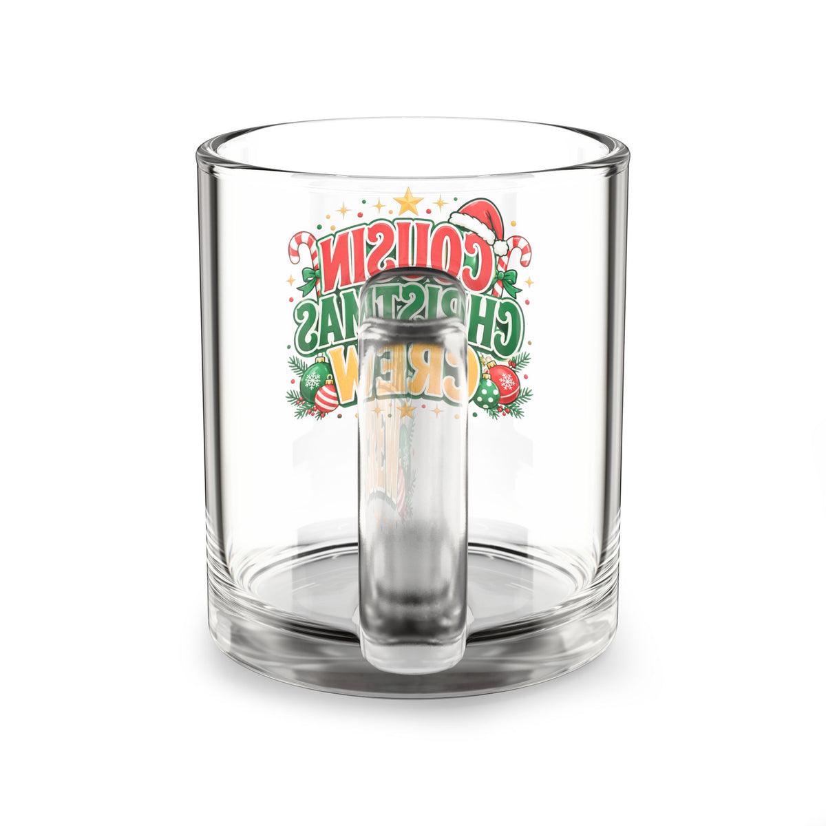 Christmas Glass Mug 10 oz Cousin Christmas Crew Glass Mug — 10oz Holiday Coffee & Cocoa Cup