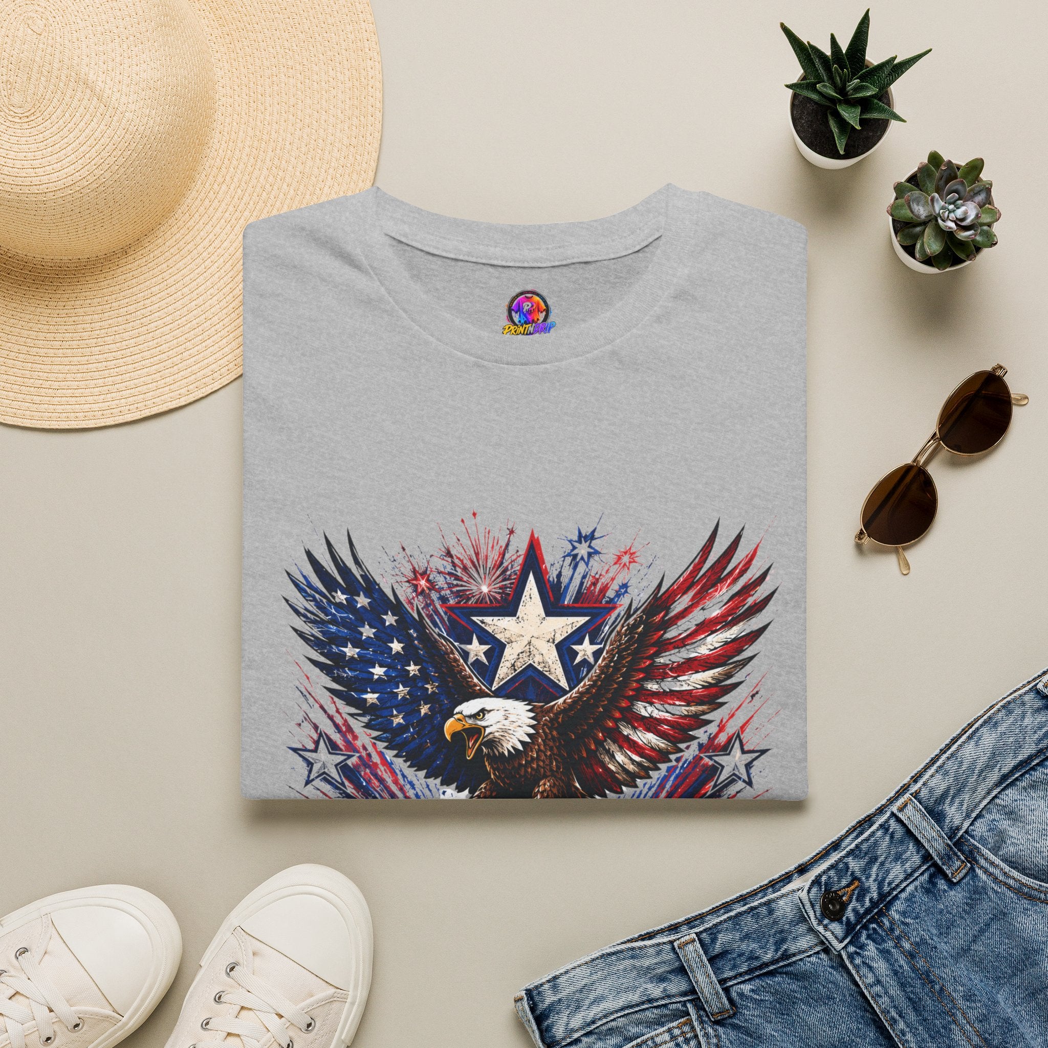 T-Shirt — Patriotic Eagle "250 Years Still Loud" American Flag Tee