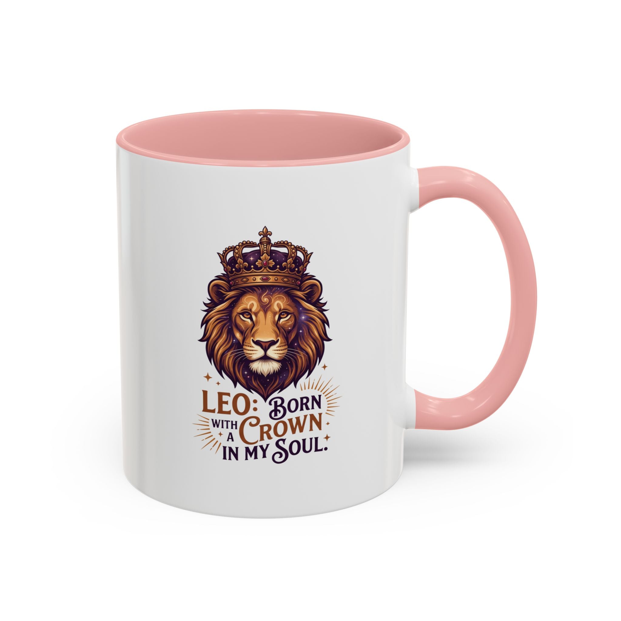 Leo Zodiac Coffee Mug — "Born with a Crown in My Soul" Lion Design