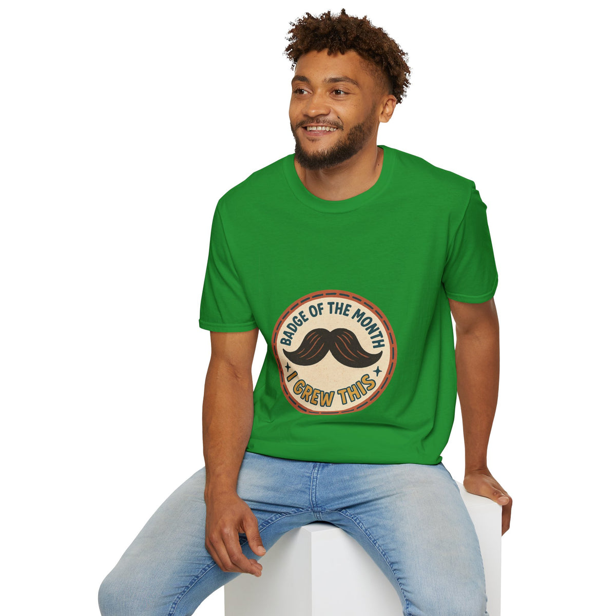 Mustache Dad T-Shirt - "King of the Mustache" Retro Badge Design - Trending Now - October 2026
