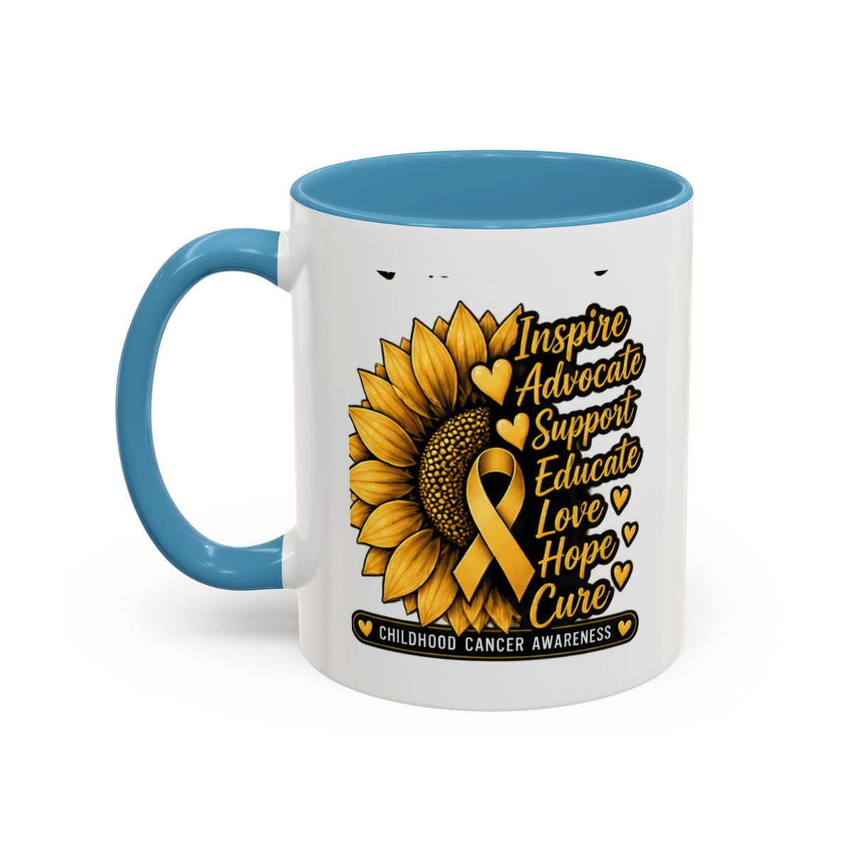 Childhood Cancer Awareness Sunflower Accent Coffee Mug (11/15oz)